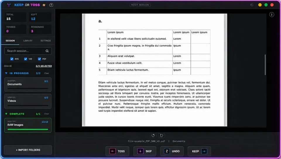 Screenshot 2 of Keep or Toss