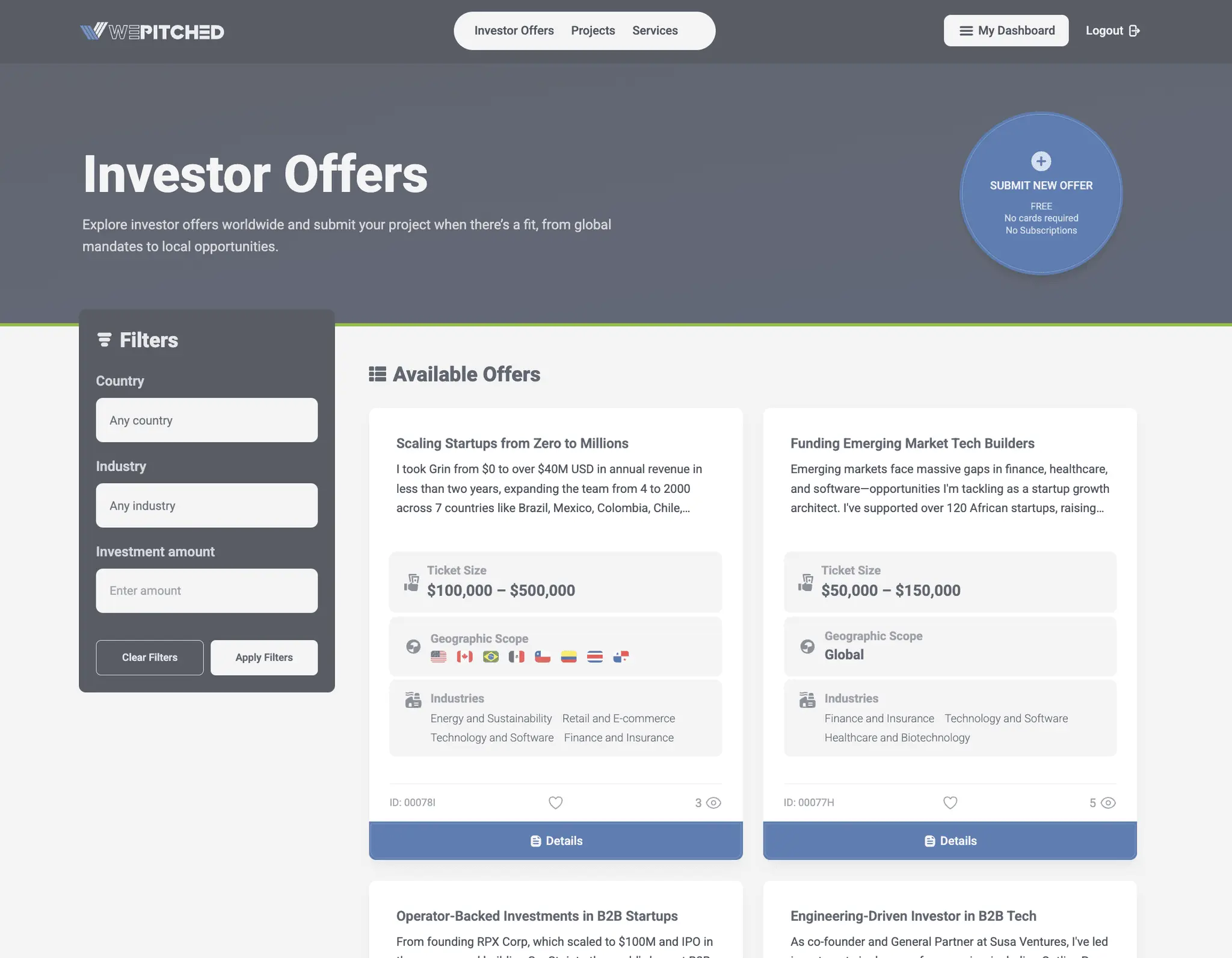 Screenshot 1 of WePitched