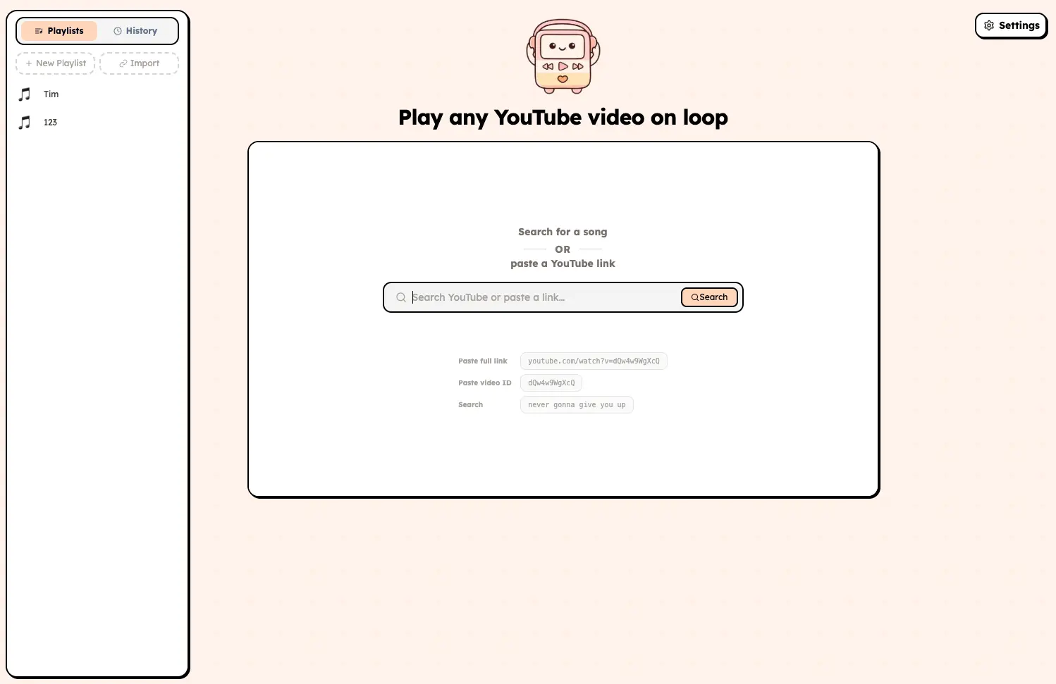 Screenshot 1 of YouTubeOnLoop