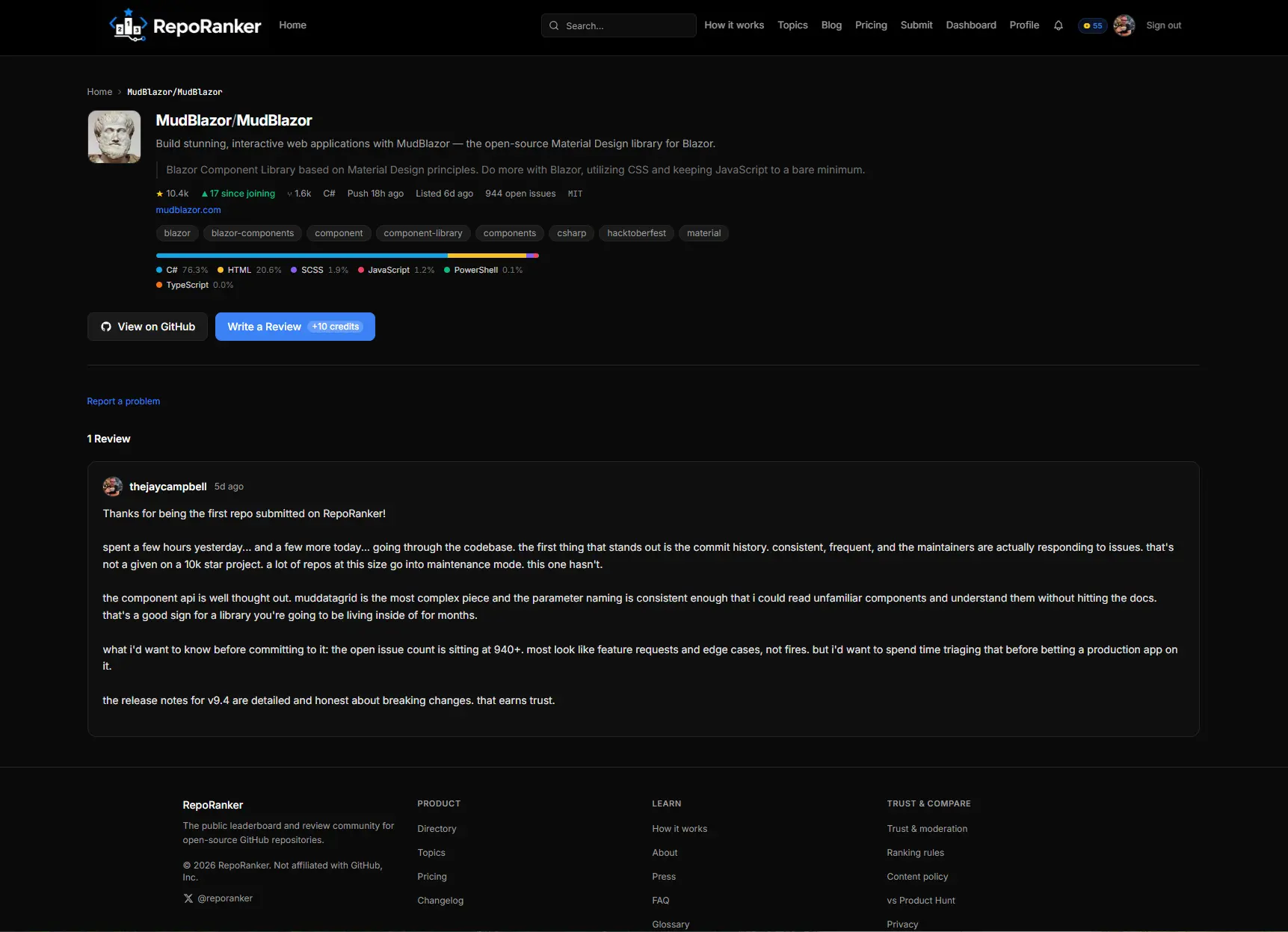 Screenshot 3 of RepoRanker