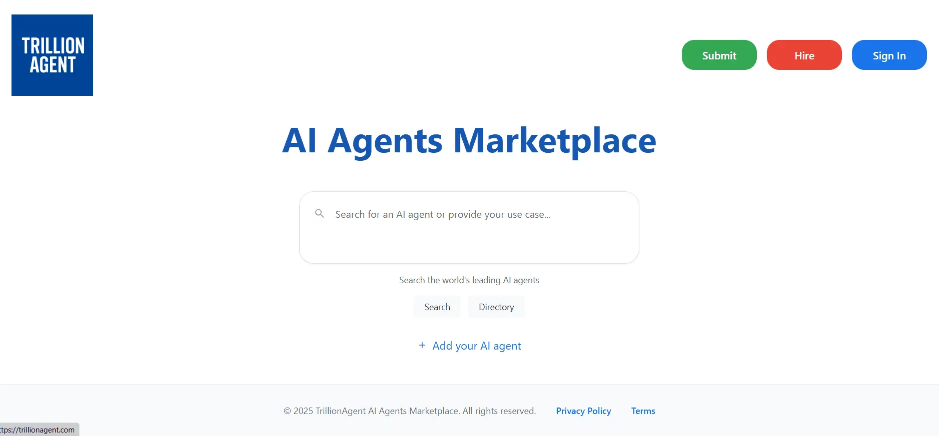 Screenshot 1 of AI Agents Marketplace