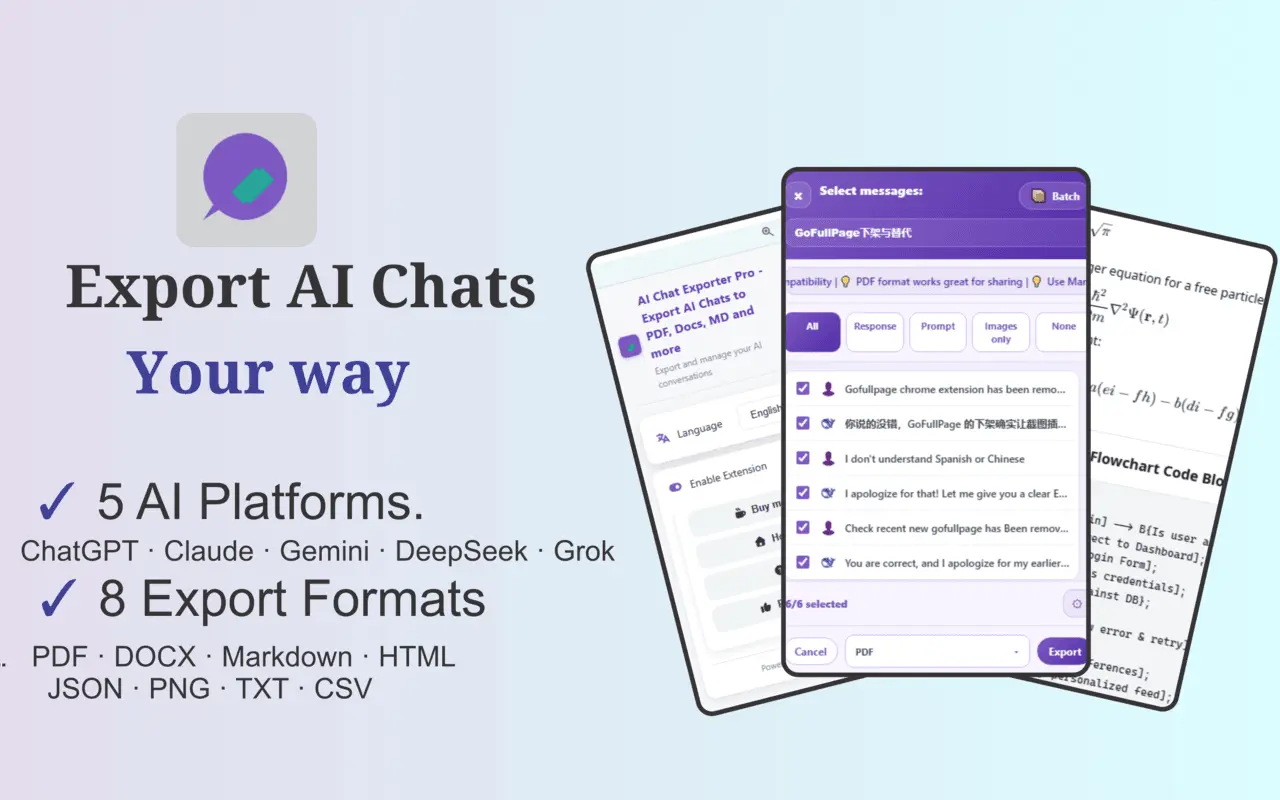 Screenshot 1 of AI Chat Exporter Pro