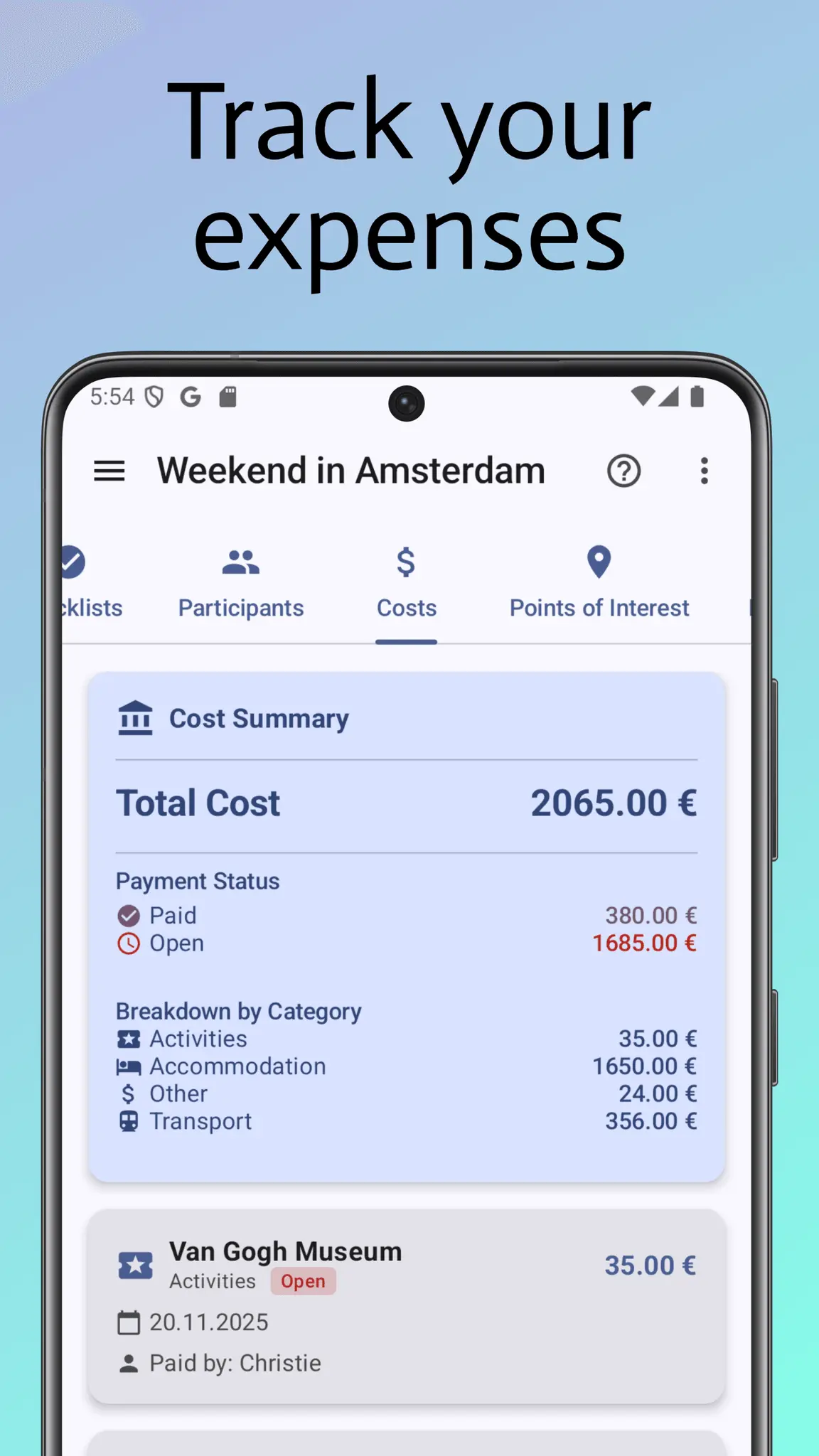 Screenshot 5 of Trabista - Travel Planning simply secure