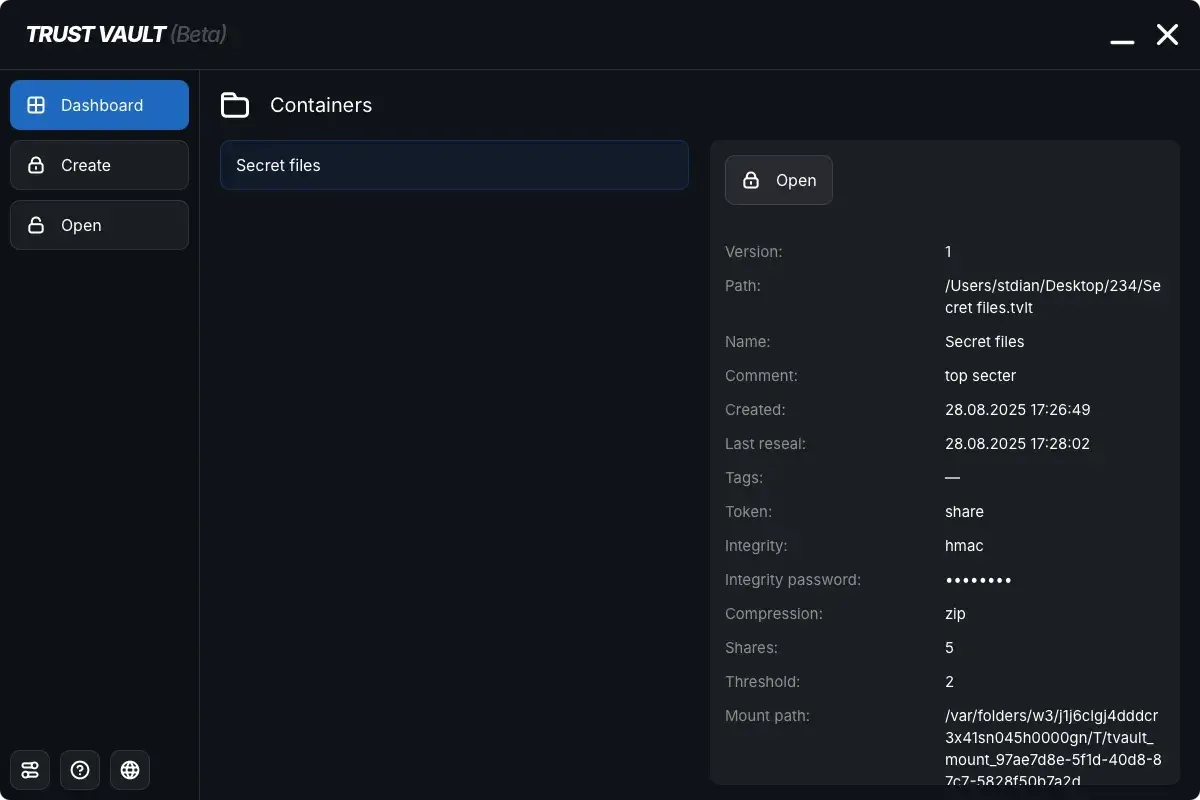 Screenshot 1 of Trust Vault
