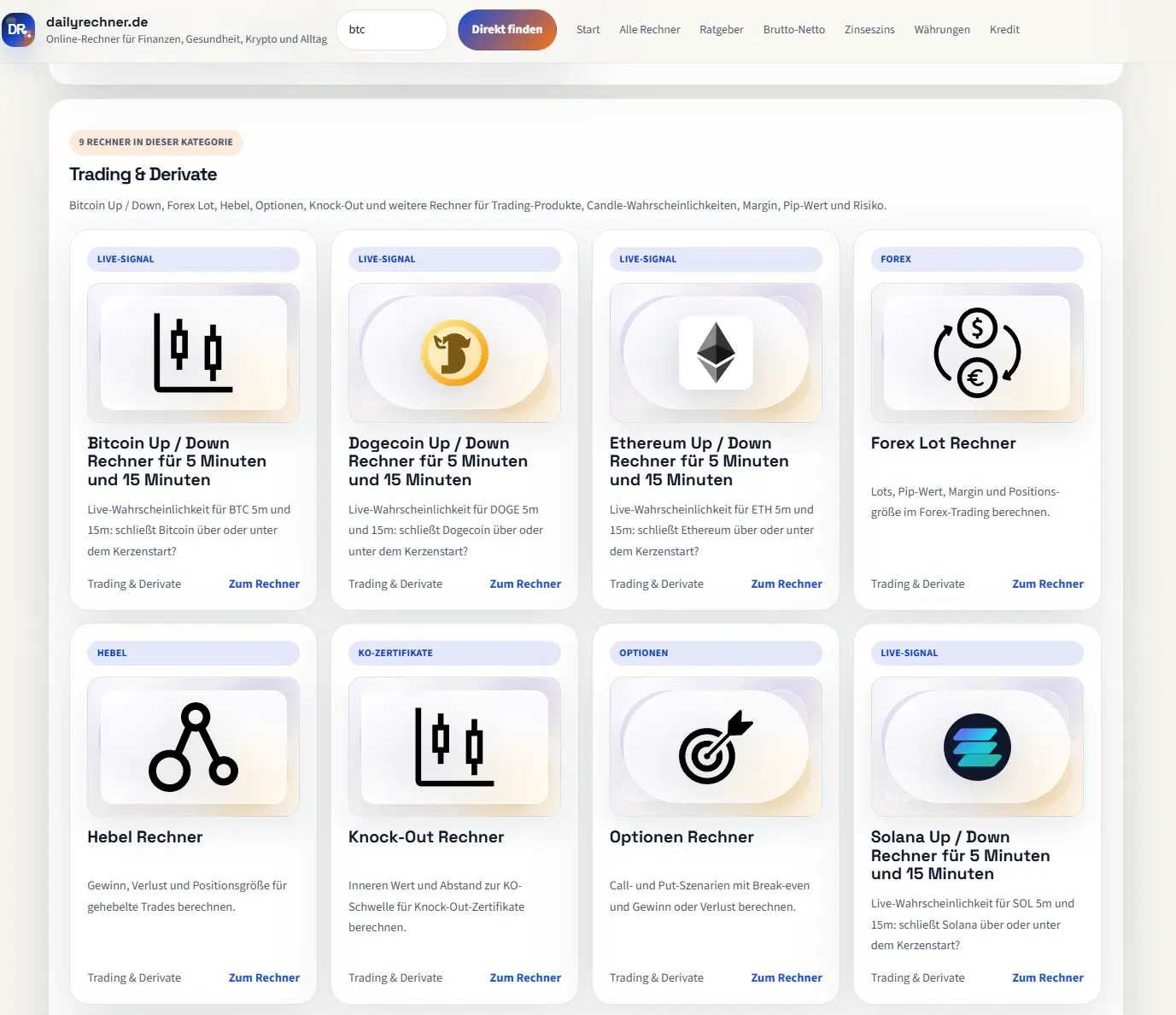 Screenshot 1 of Dailyrechner.de
