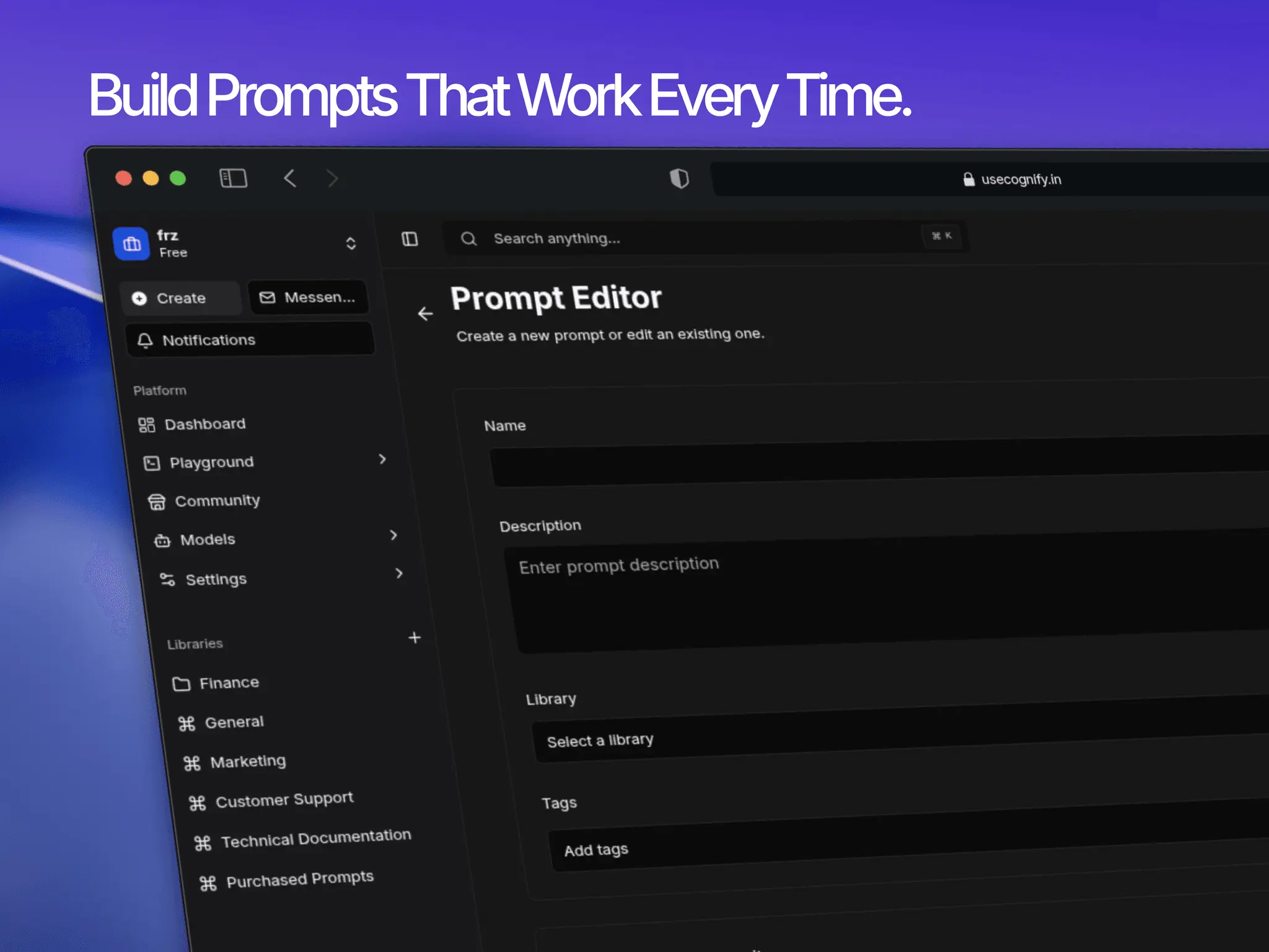 Screenshot 1 of Cognify - AI Prompt Platform