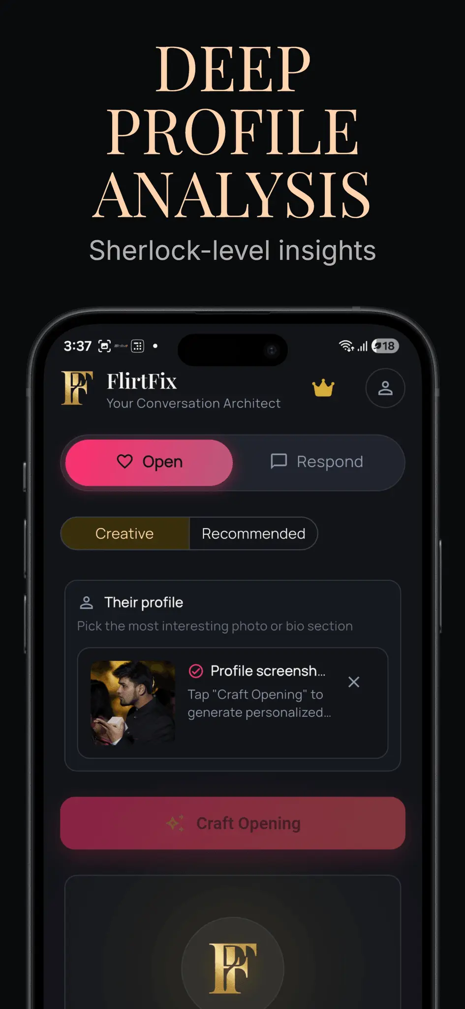Screenshot 2 of FlirtFix: AI Dating Assistant