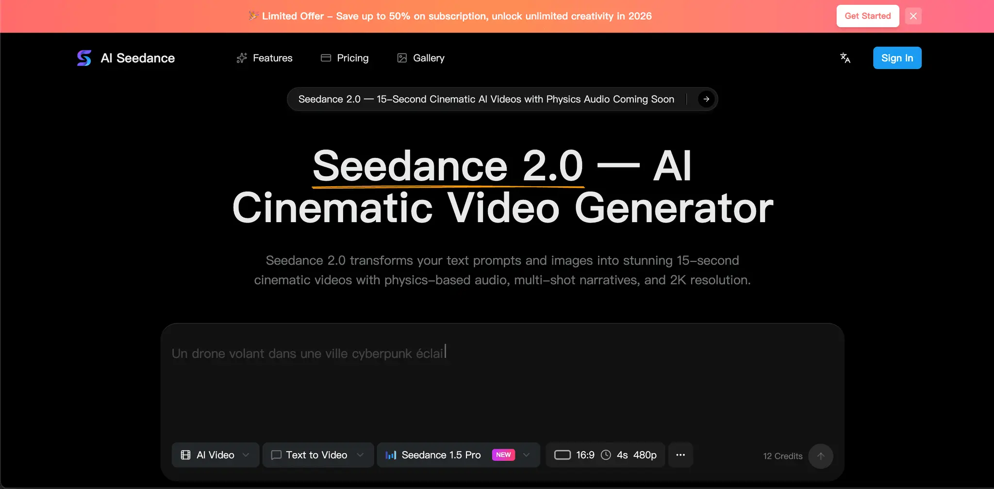 Screenshot 1 of Seedance 2.0 AI