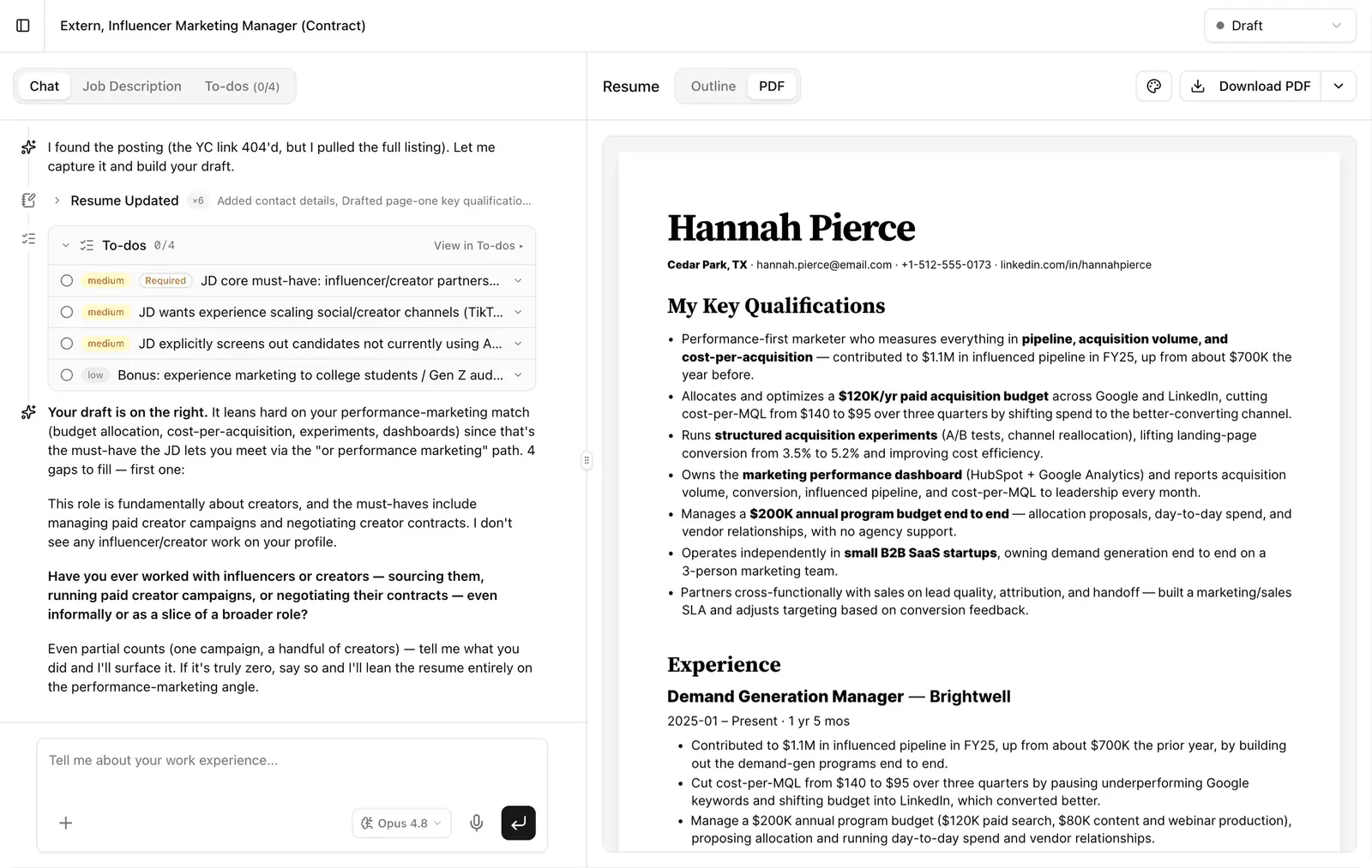 Screenshot 2 of Specific Resume