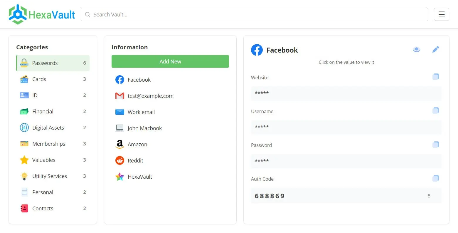 Screenshot 1 of HexaVault