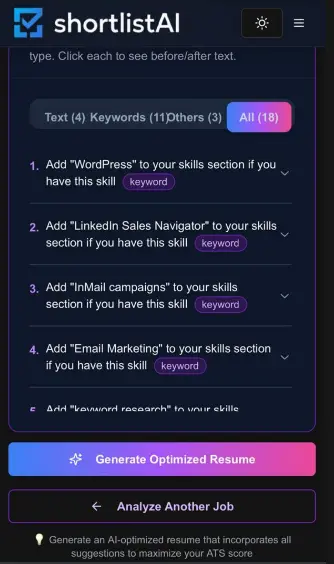 Screenshot 4 of ShortlistAI - ShortlistAI – ATS Resume S