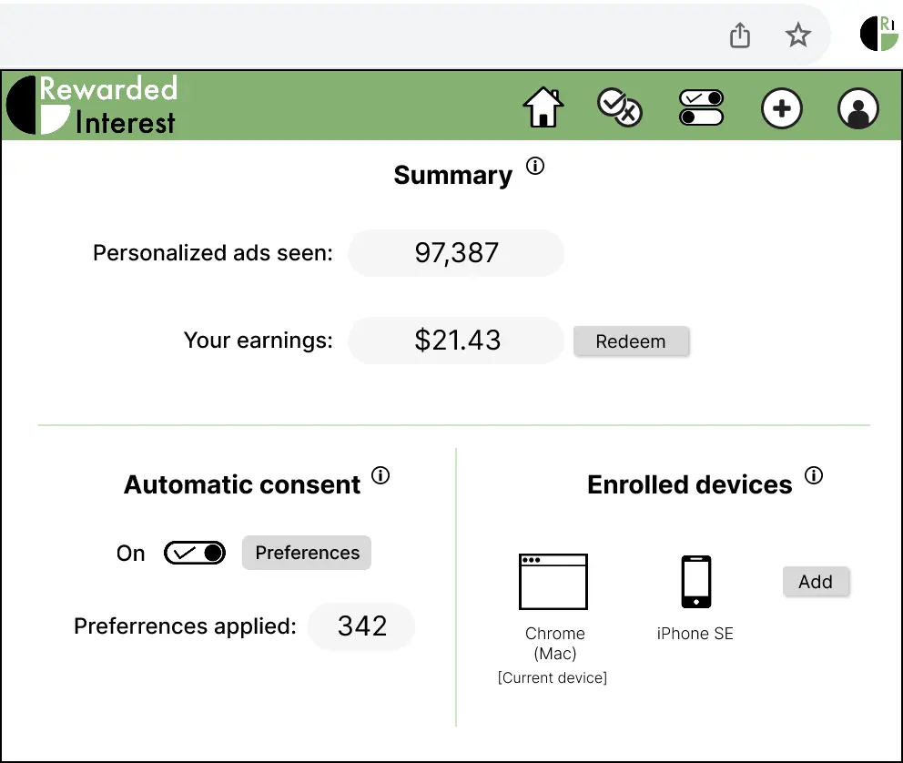 Screenshot 1 of Rewarded Interest - Consent Manager