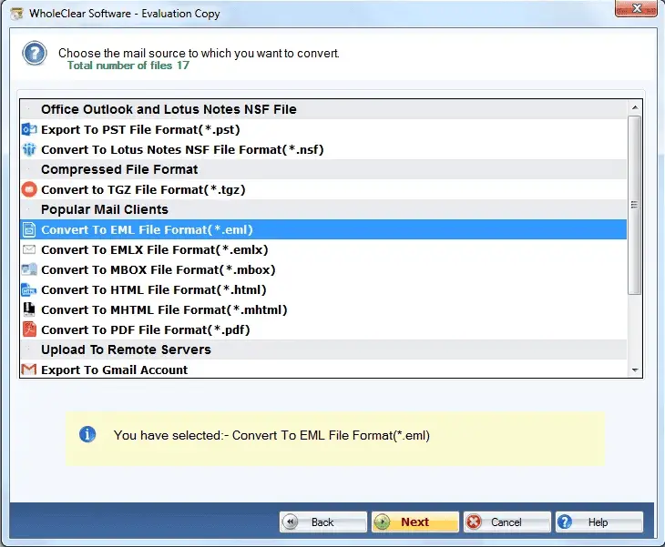 Screenshot 4 of WholeClear MSG to EML Converter