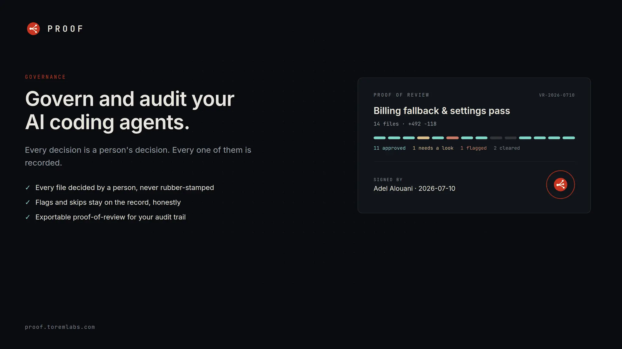Screenshot 2 of Proof, by Torem Labs