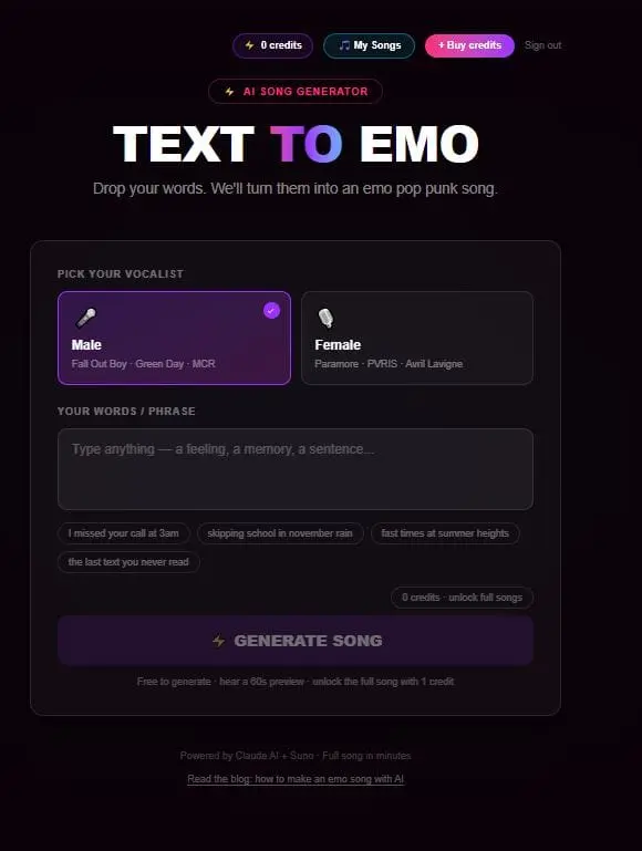 Screenshot 1 of Text to Emo