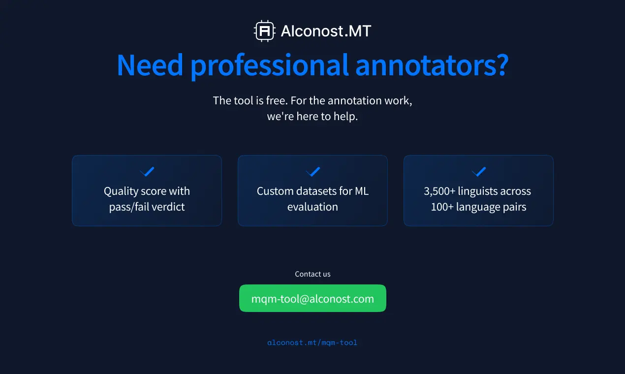 Screenshot 1 of Alconost MQM Annotation Tool