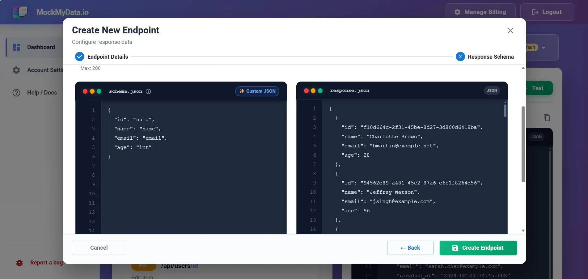 Screenshot 1 of MockMyData.io