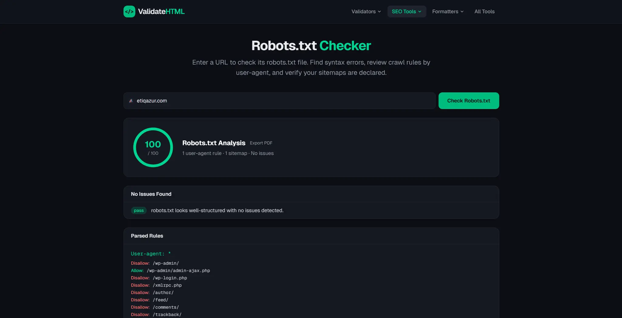 Screenshot 1 of ValidateHTML