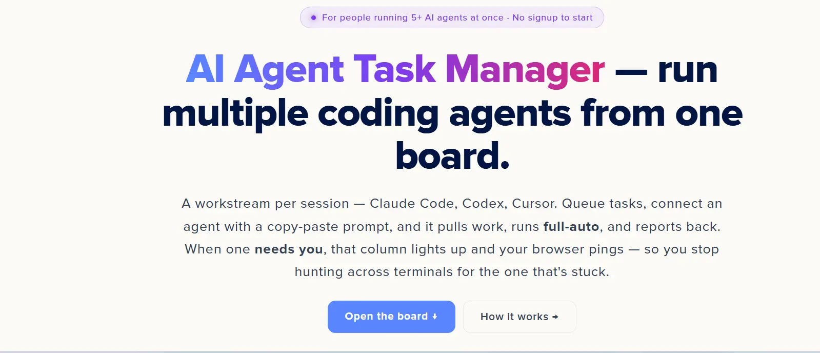 Screenshot 1 of AI Agent Task Manager