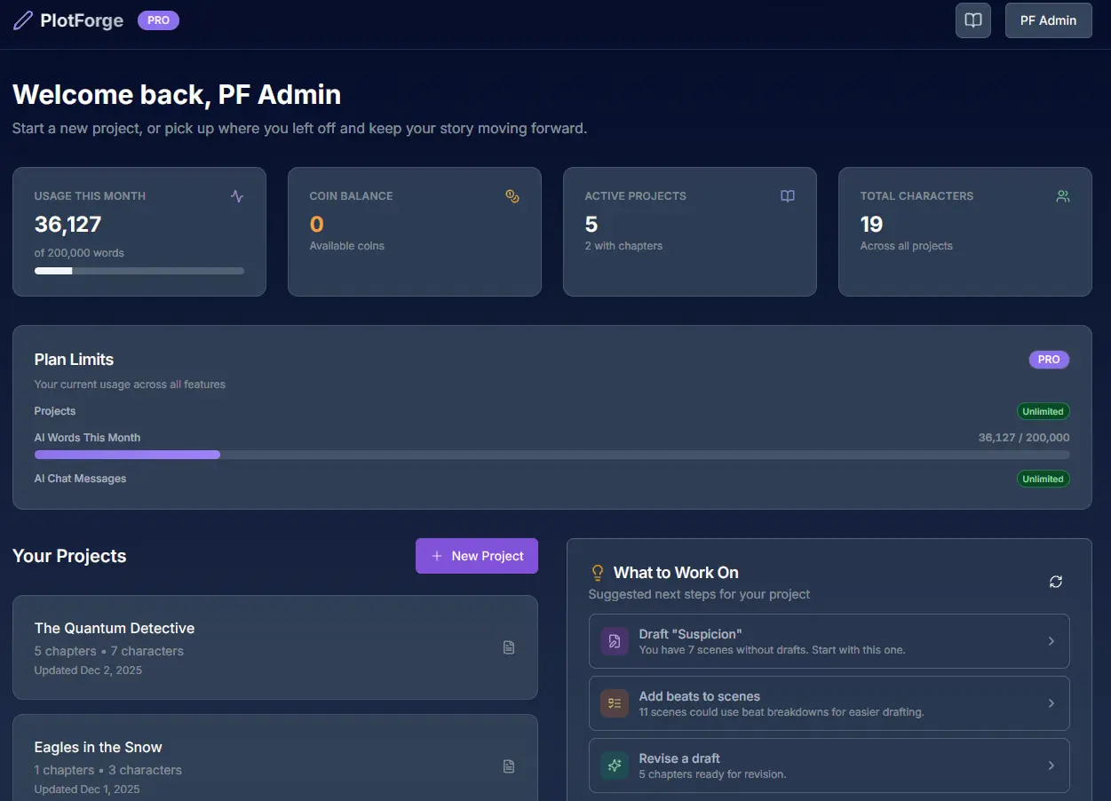 Screenshot 3 of PlotForge | AI Novel Writing Software