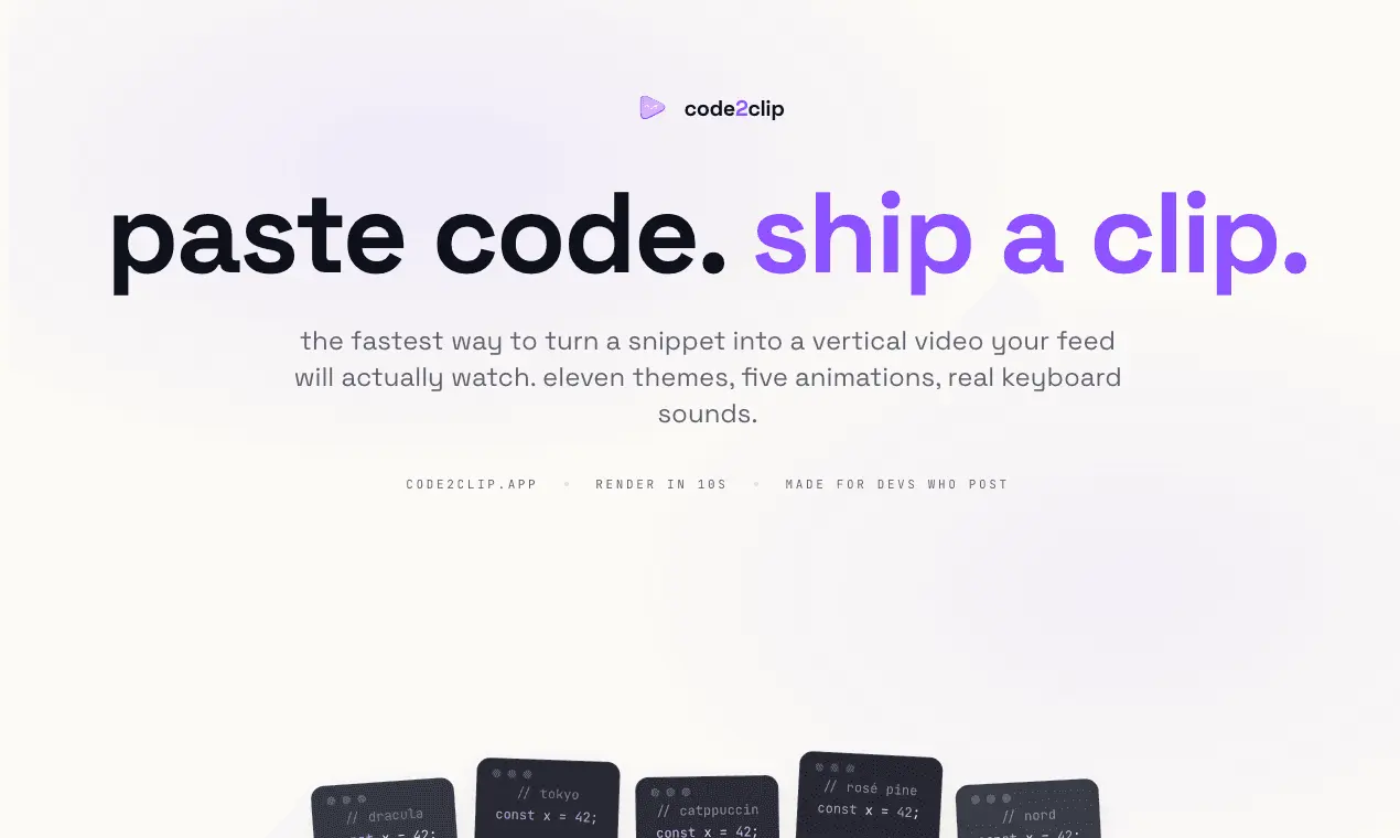 Screenshot 1 of code2clip
