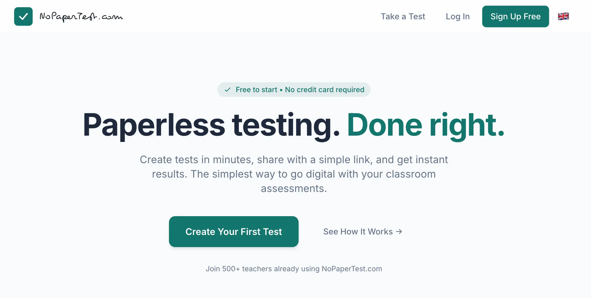 Screenshot 2 of NoPaperTest.com
