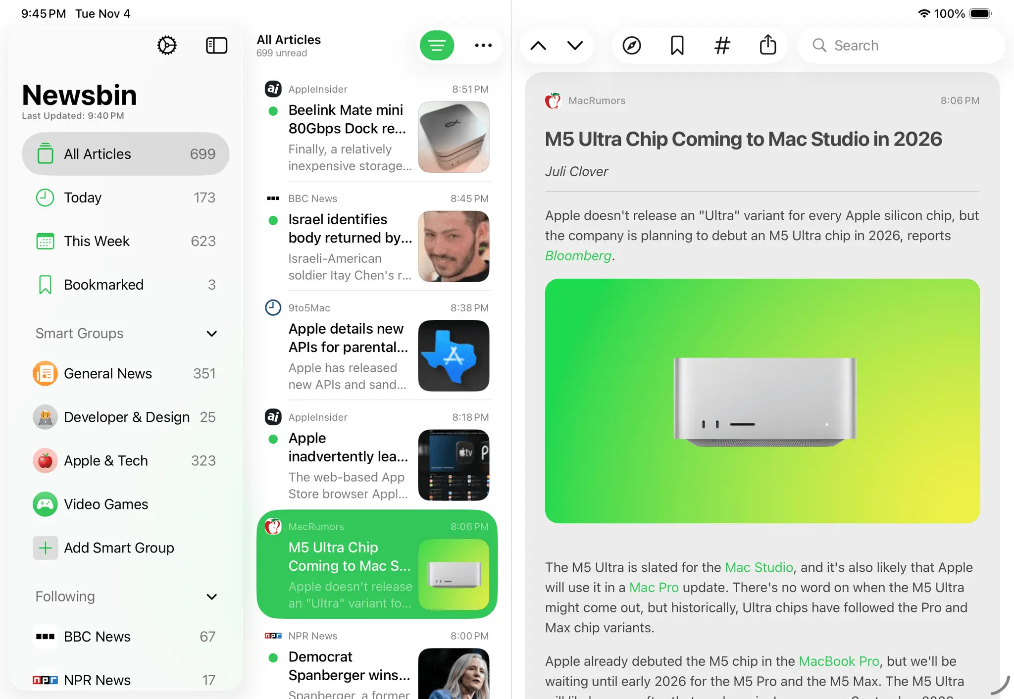 Screenshot 2 of Newsbin