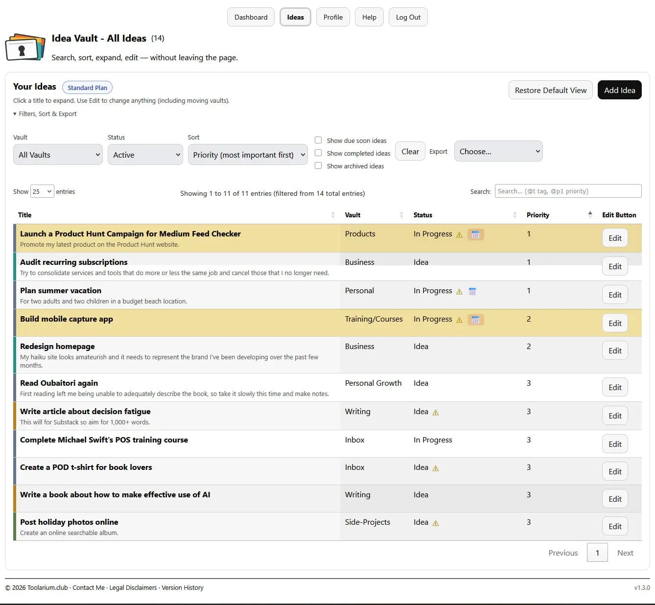 Screenshot 2 of Toolarium Idea Vault