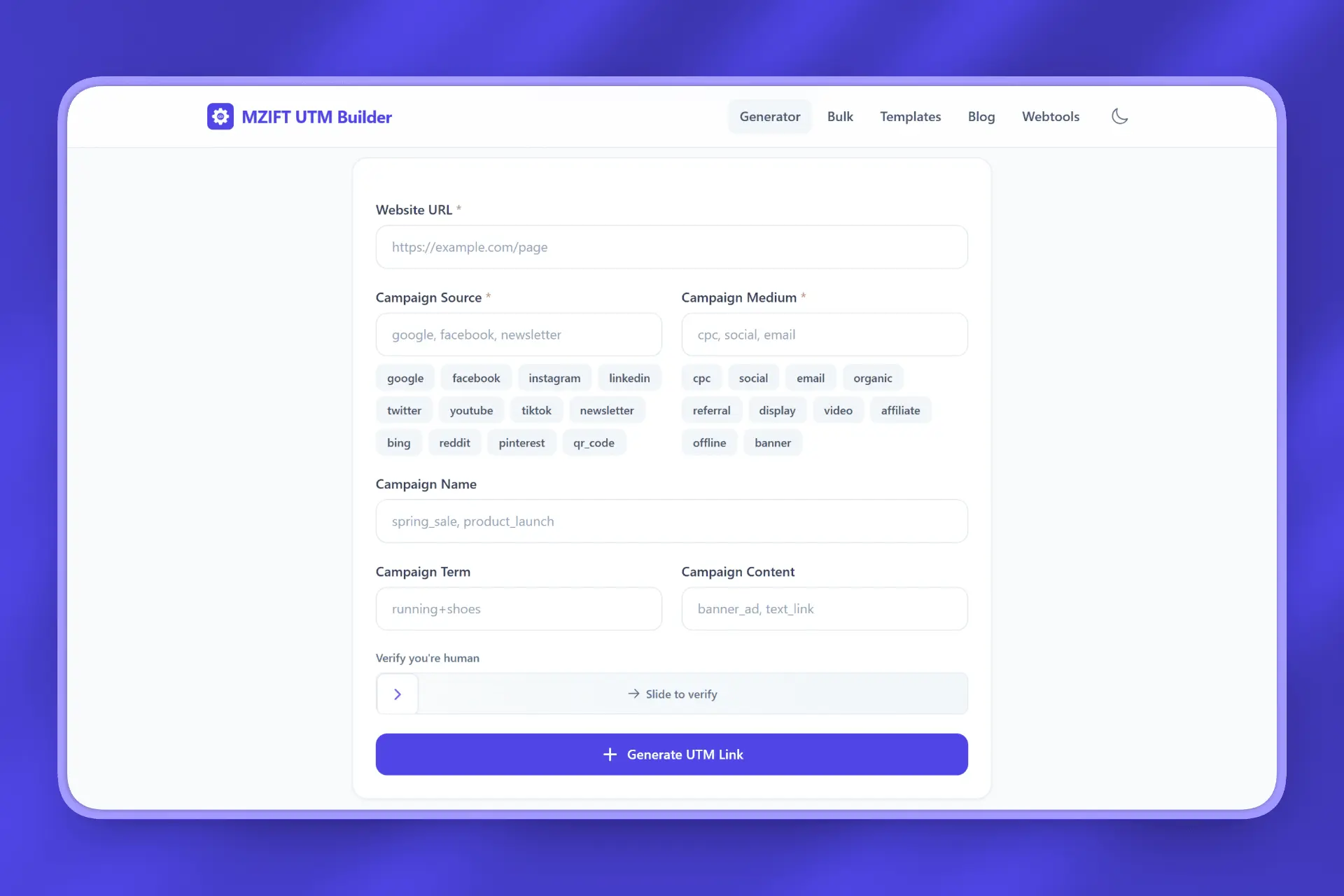 Screenshot 3 of MZIFT UTM Builder
