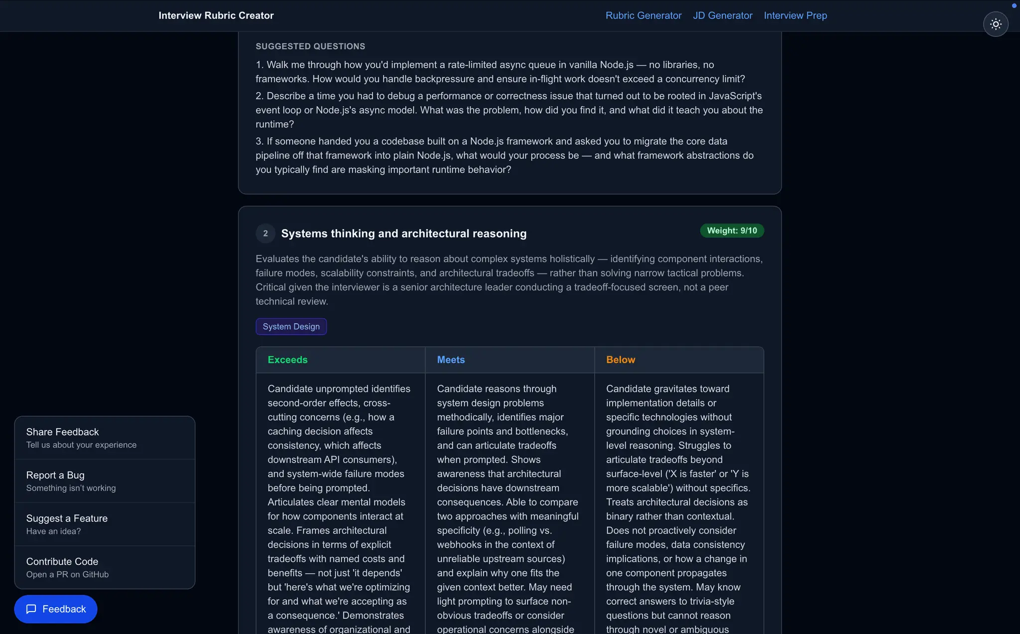 Screenshot 7 of Interview Rubric 