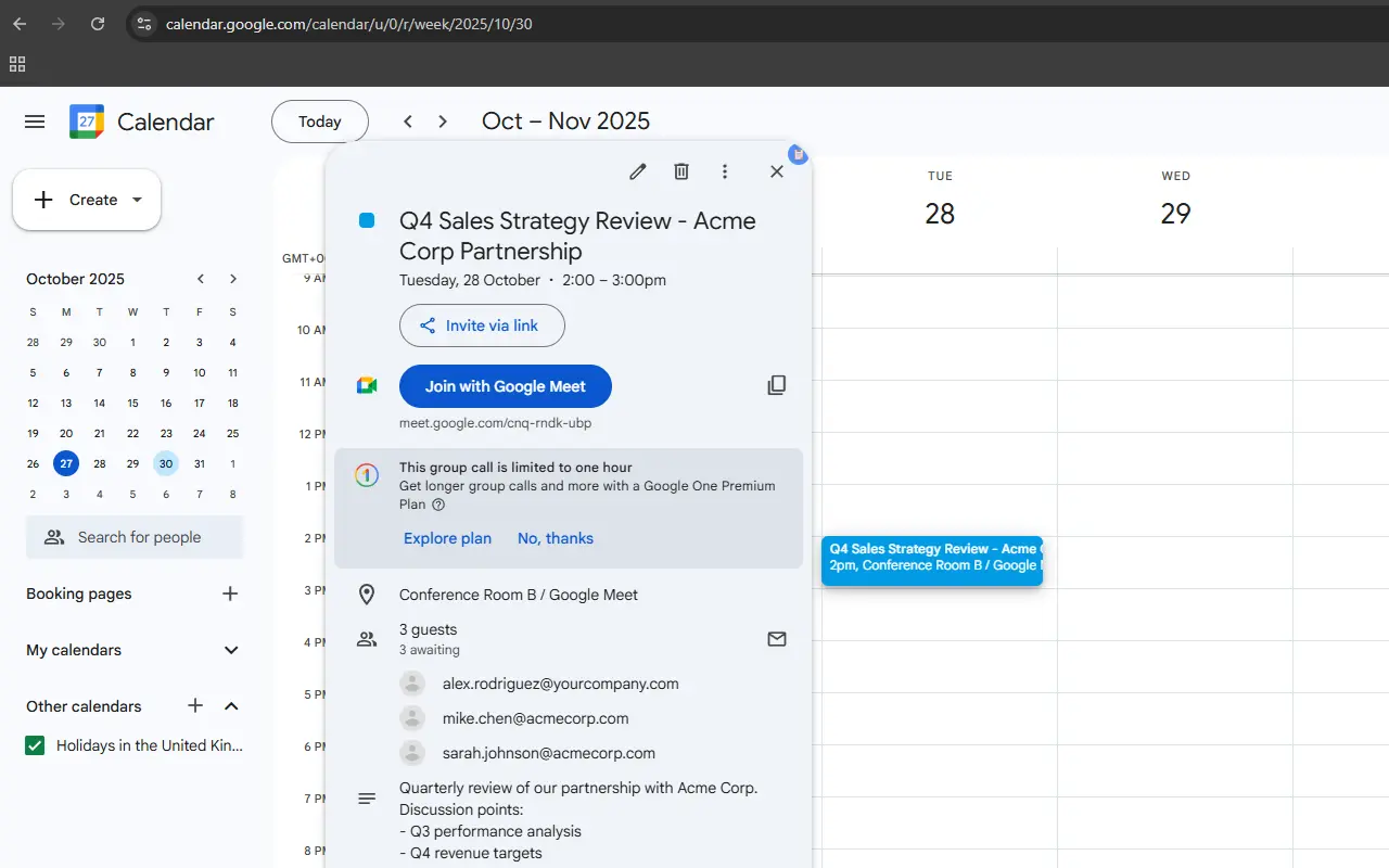 Screenshot 1 of MeetingPrep AI