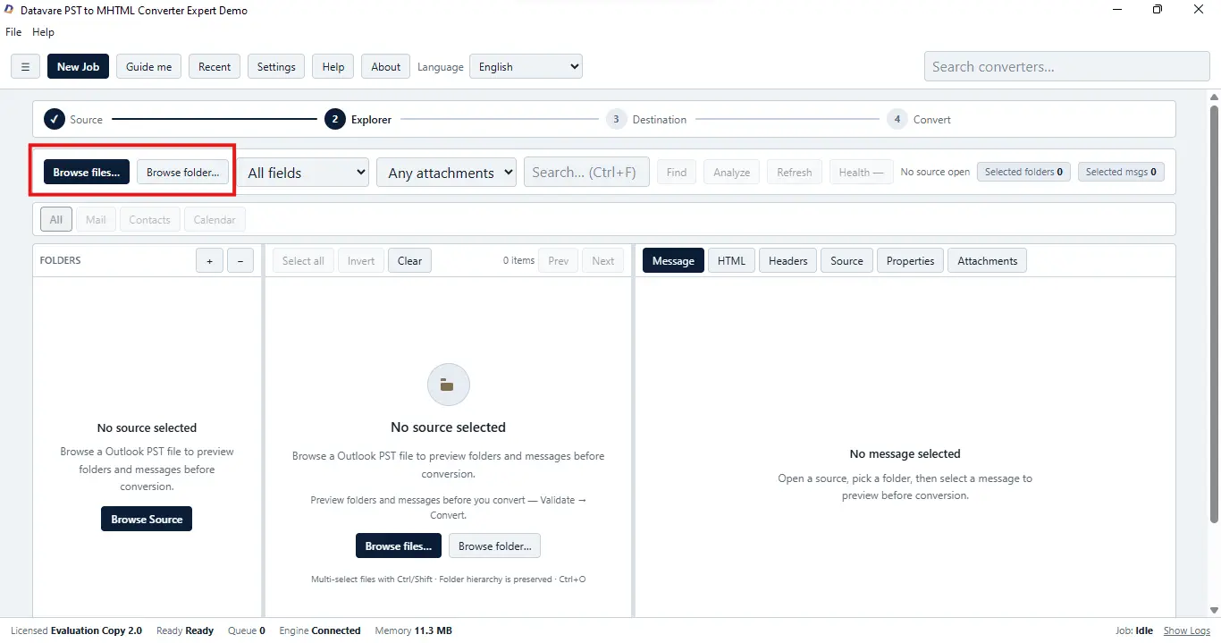 Screenshot 2 of DataVare PST to MHTML Converter
