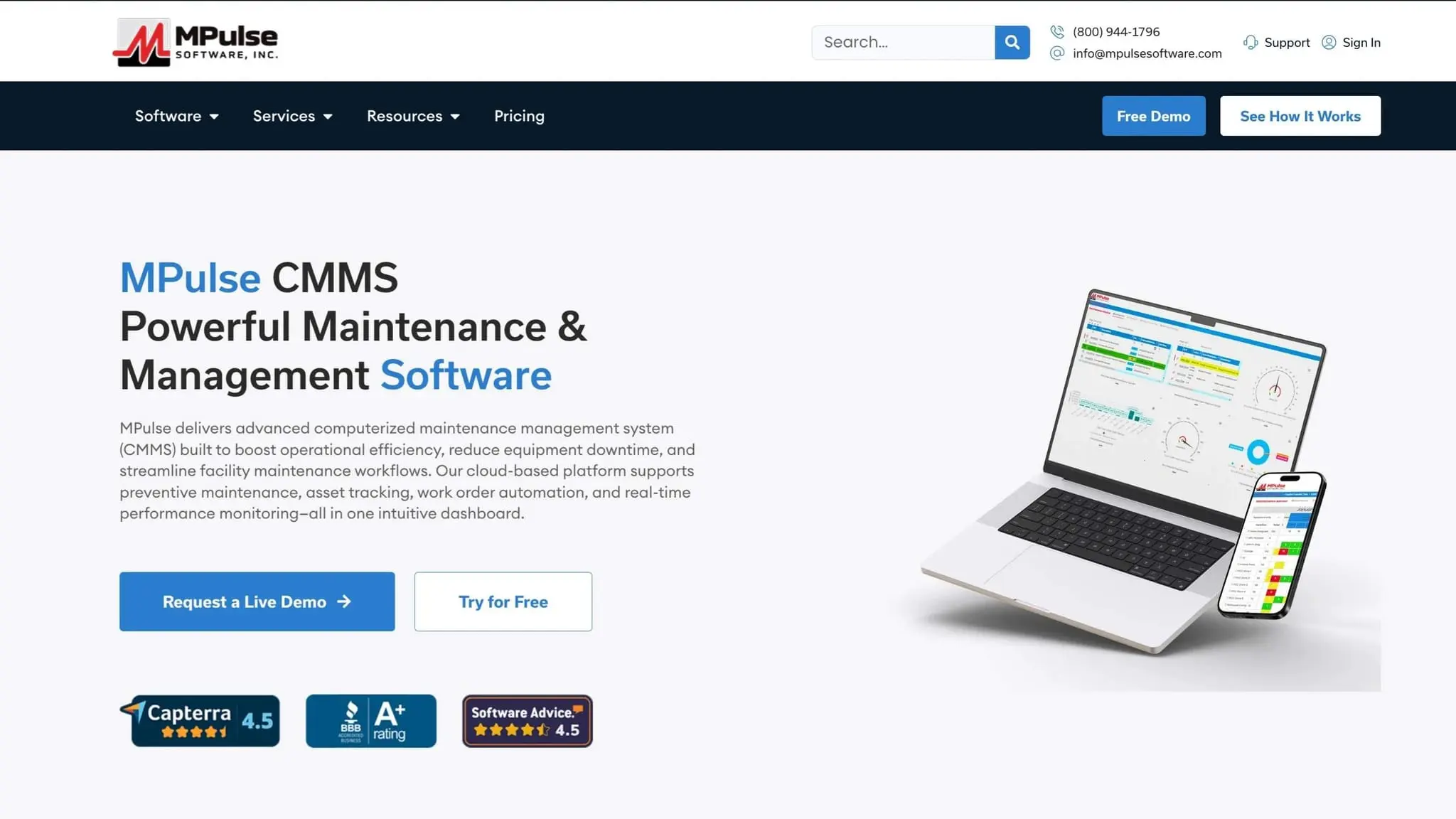 Screenshot 1 of MPulse CMMS Software