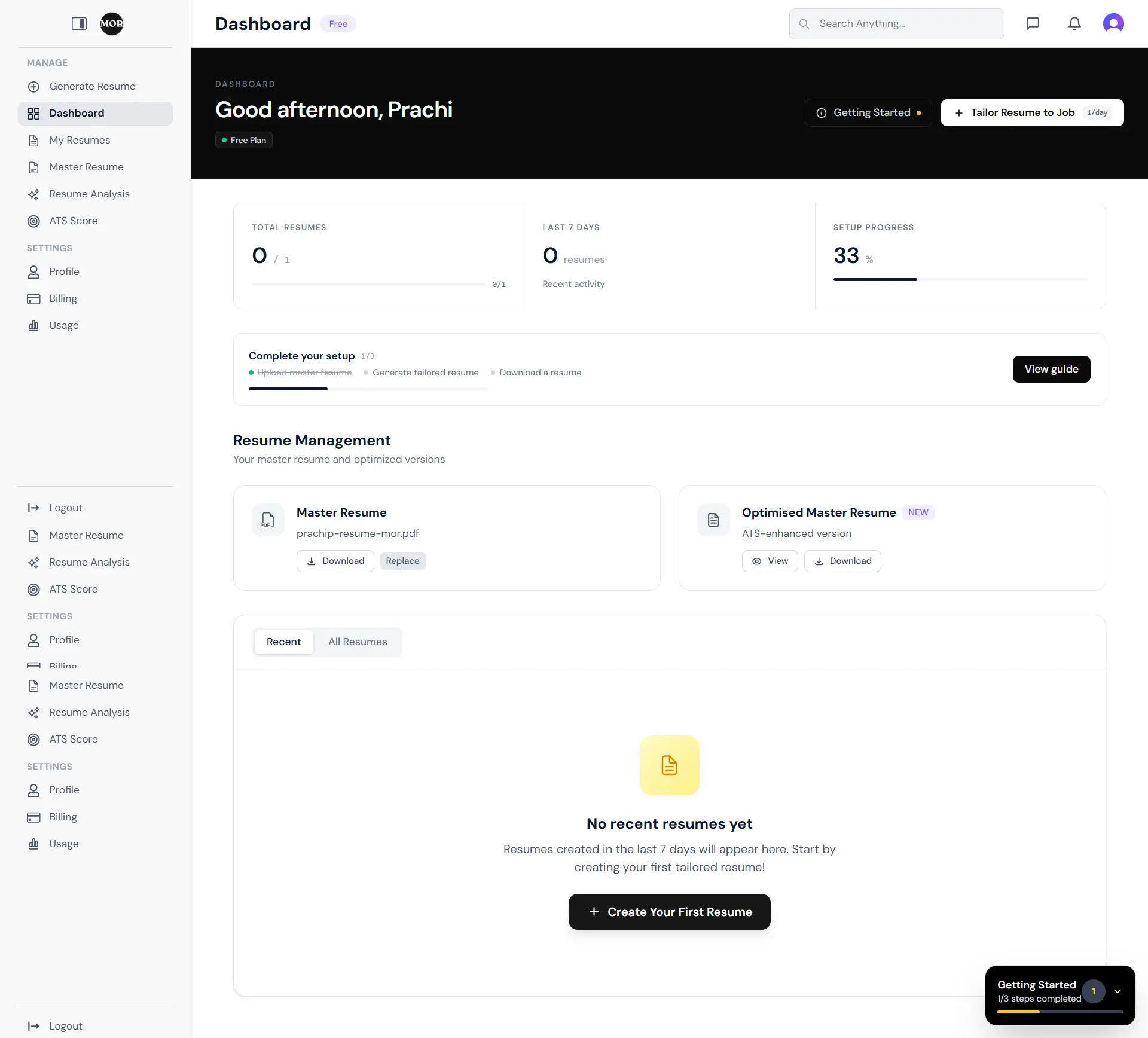 Screenshot 2 of MOR - AI Resume Builder