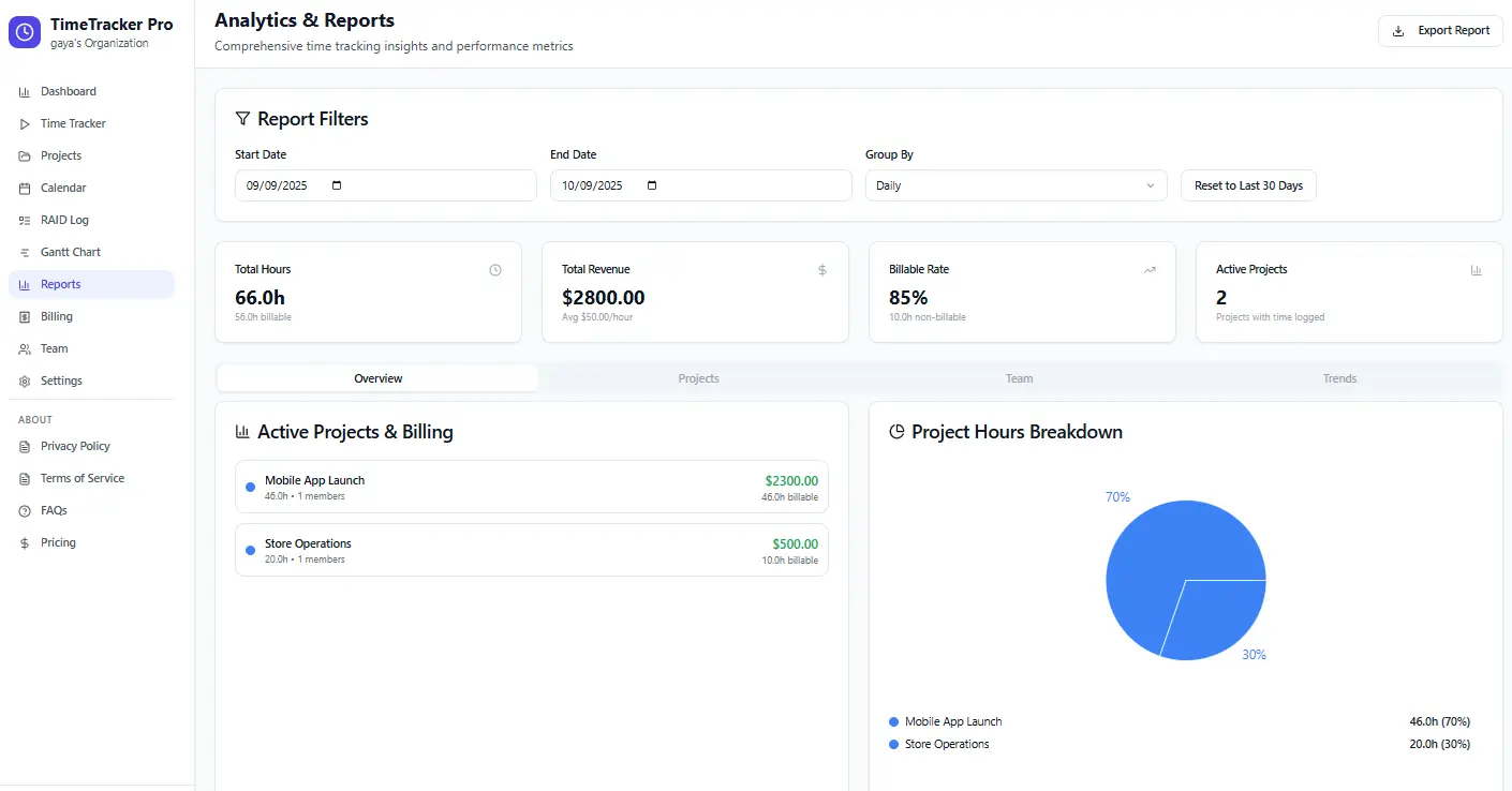 Screenshot 3 of TimeTracker Pro