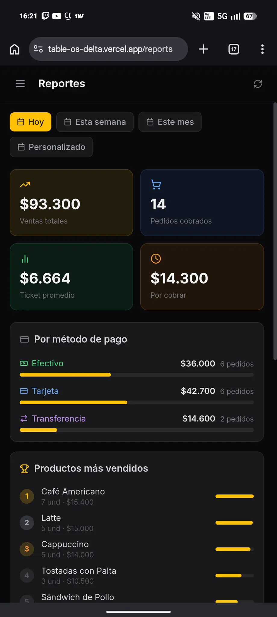 Screenshot 2 of TableOS