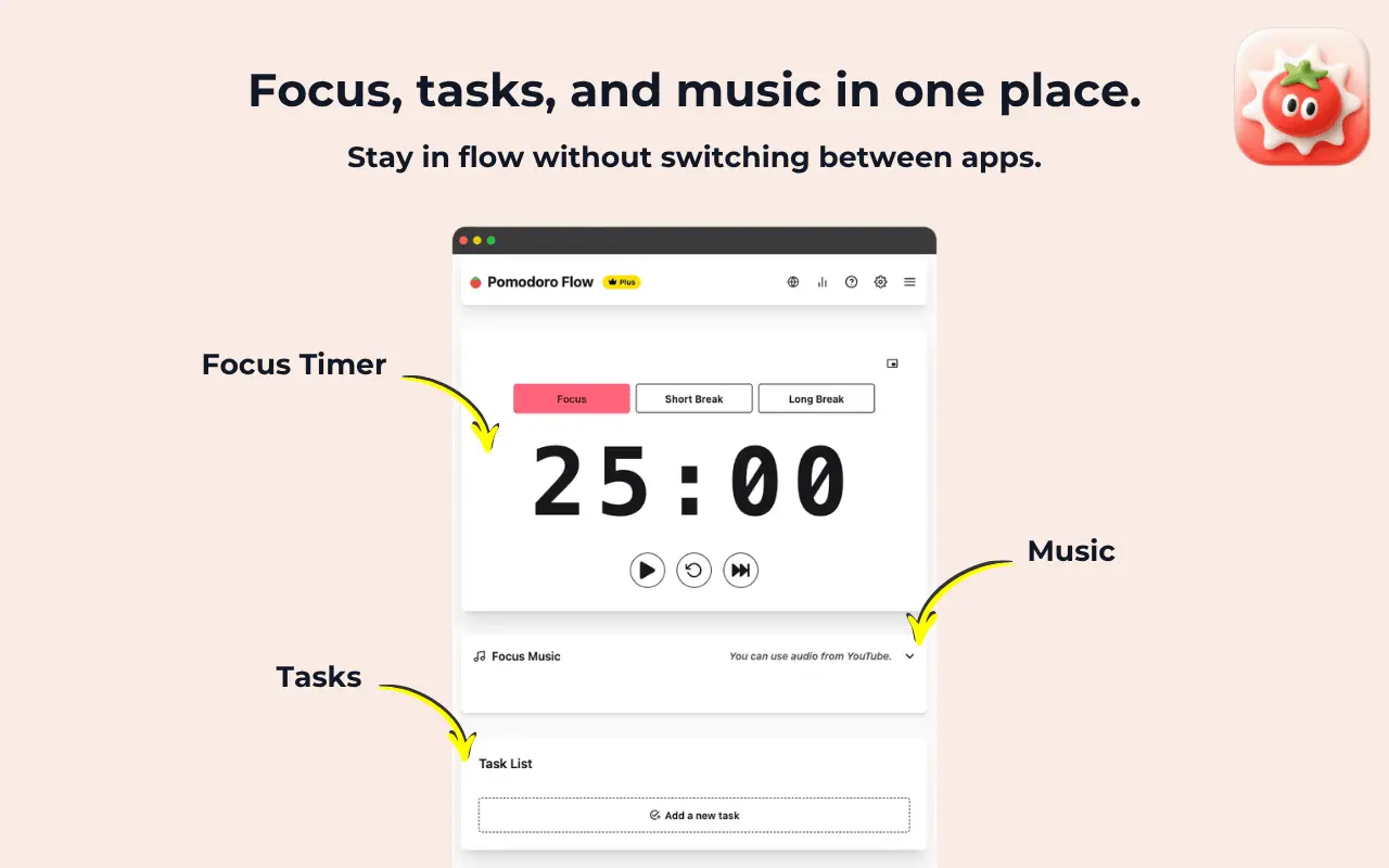 Screenshot 1 of Pomodoro Flow