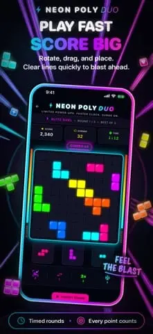 Screenshot 1 of Neon Poly Duo: Block Battles