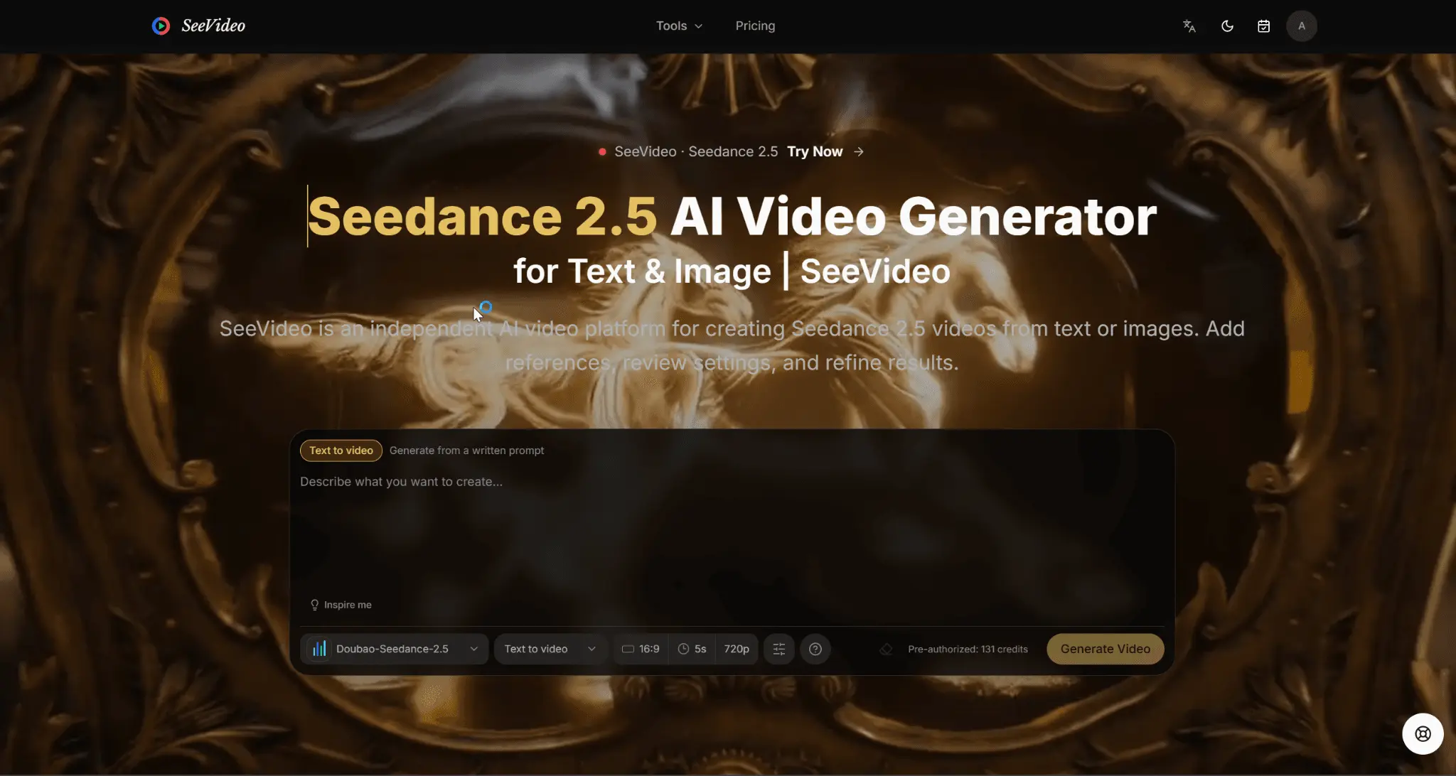 Screenshot 1 of Seedance 2.5 AI Video Generator