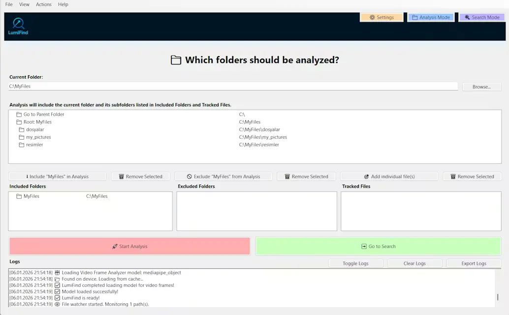 Screenshot 1 of LumiFind - AI-Powered Local File Search