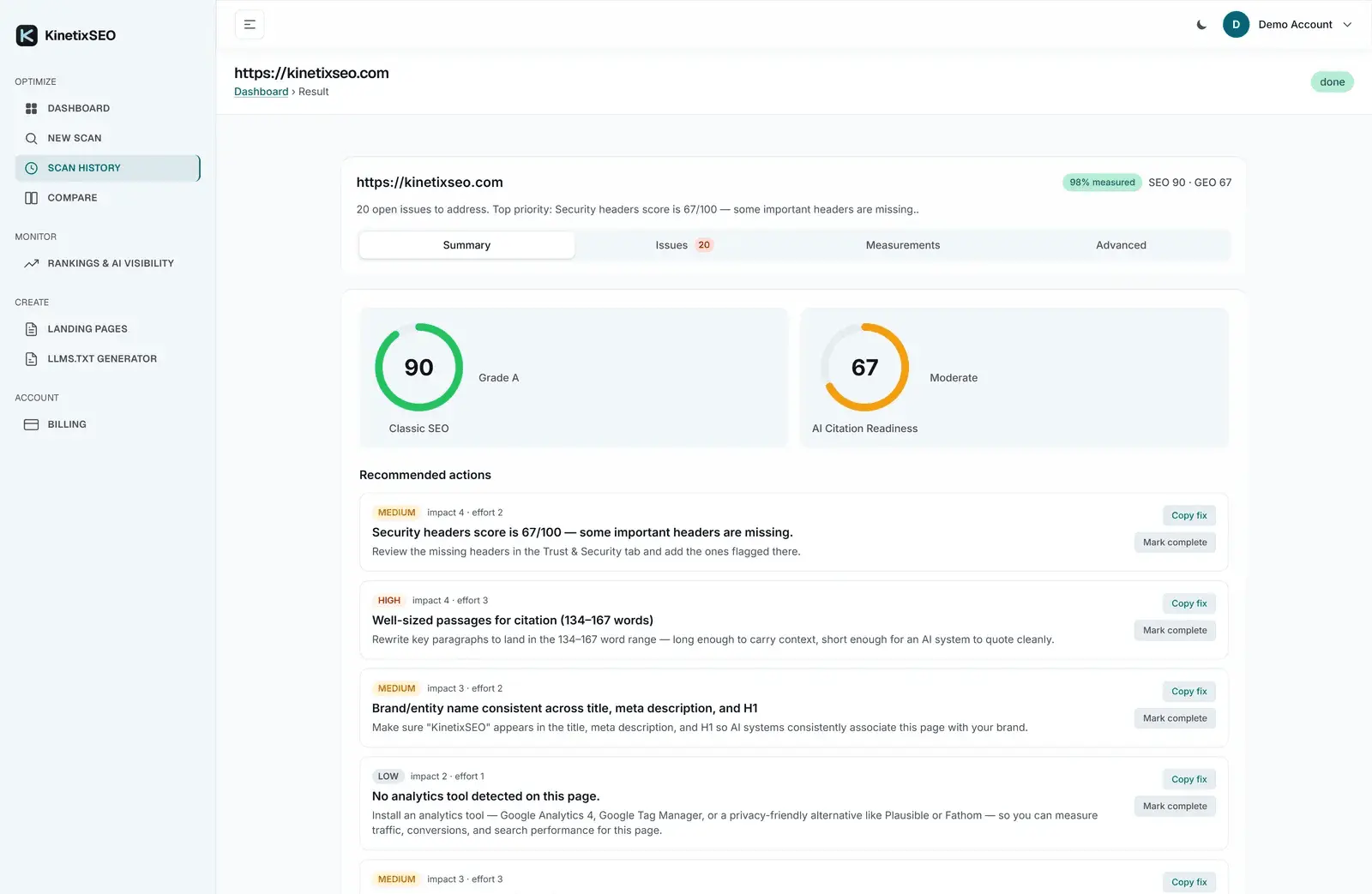 Screenshot 3 of KinetixSEO