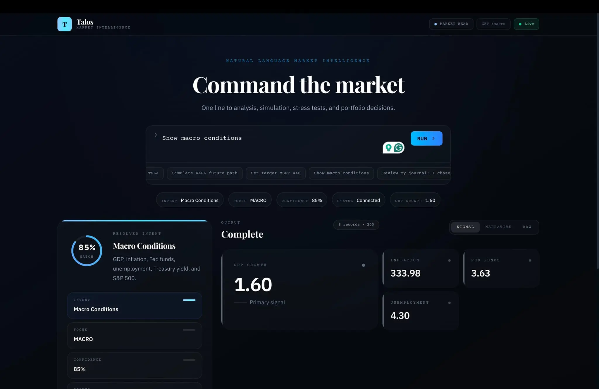 Screenshot 1 of Talos Command Layer