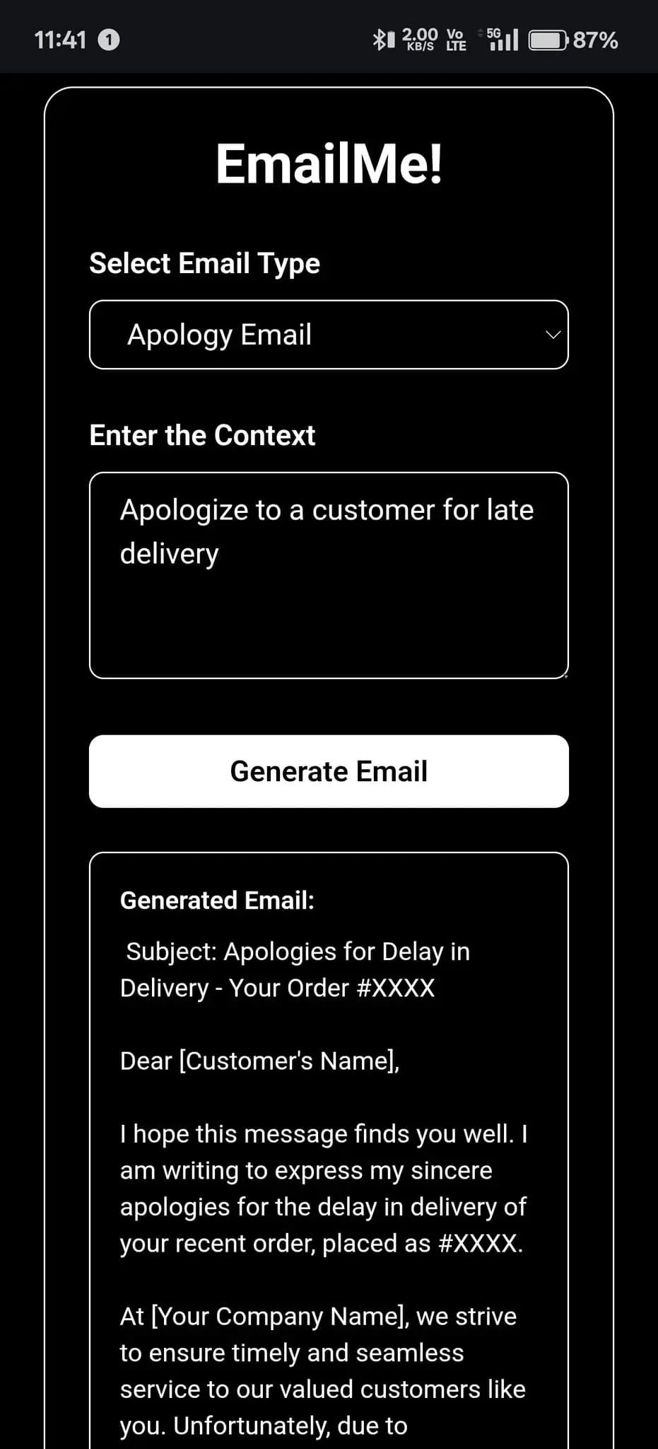 Screenshot 1 of EmailMe!