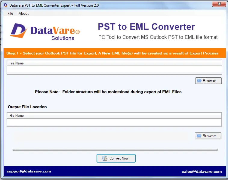 Screenshot 1 of DataVare PST to EML Converter