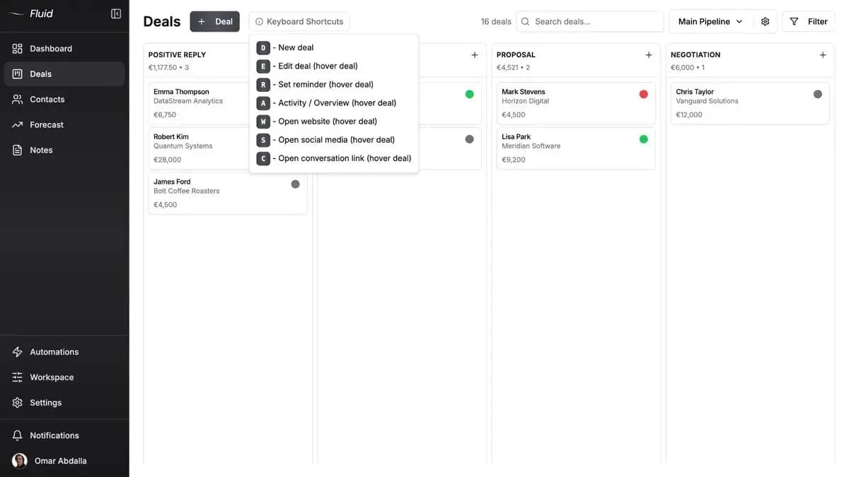 Screenshot 1 of Fluid CRM