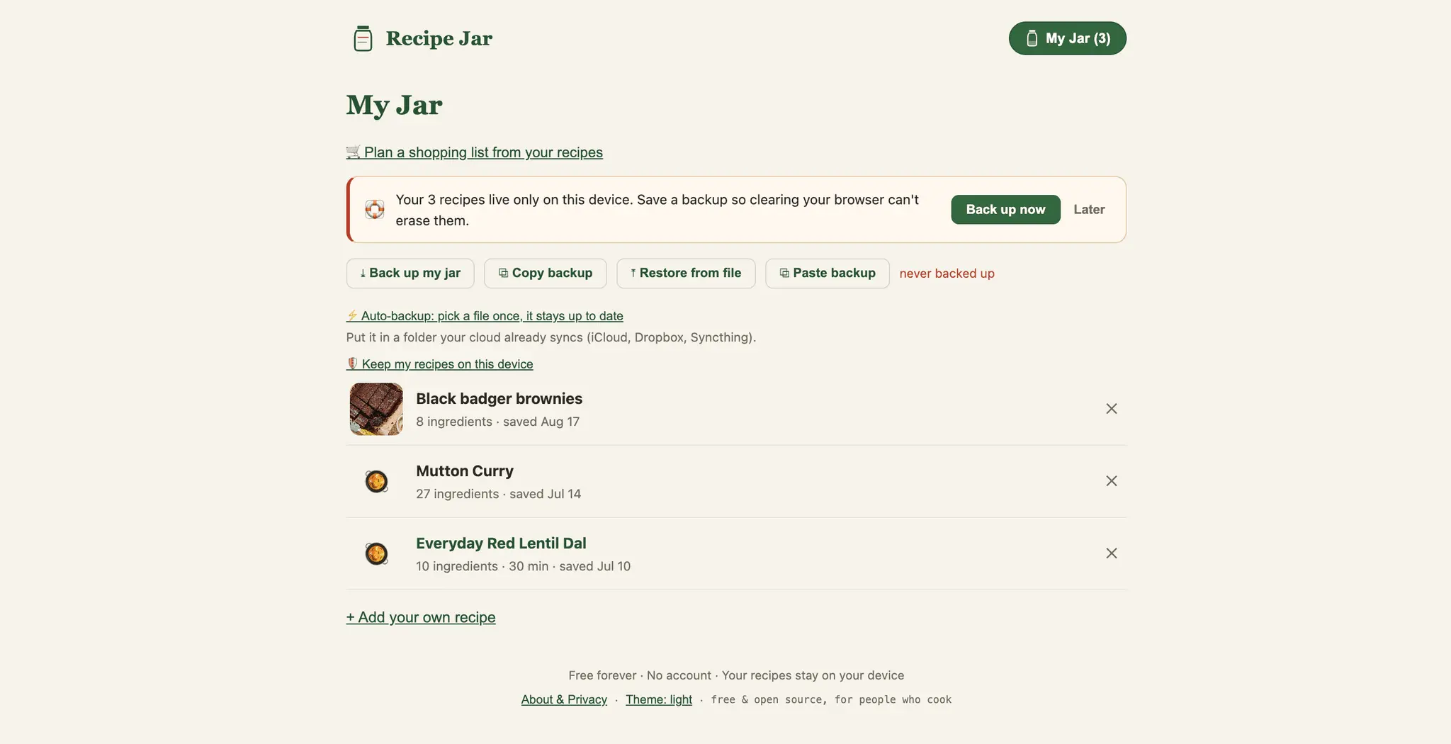 Screenshot 4 of Recipe Jar