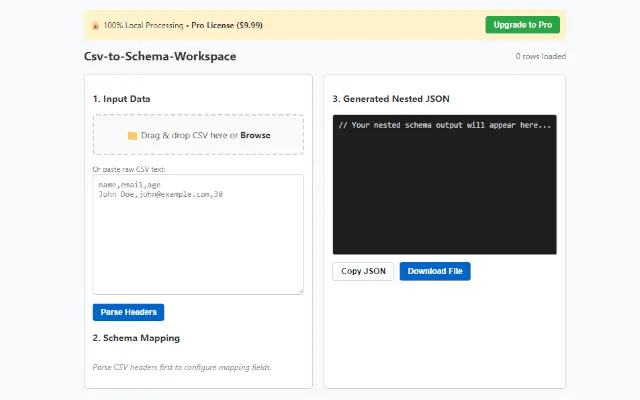 Screenshot 1 of Csv-to-Schema-Workspace