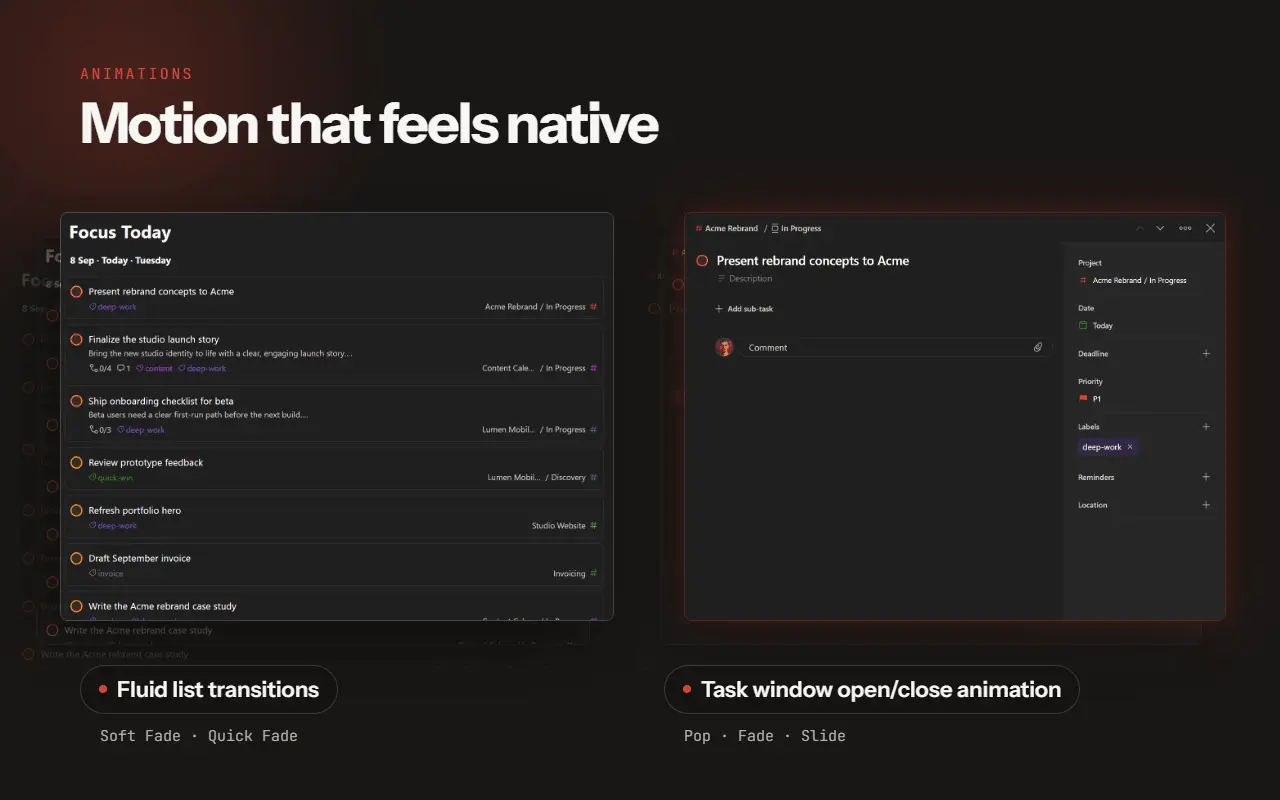 Screenshot 2 of Refined UI for Todoist