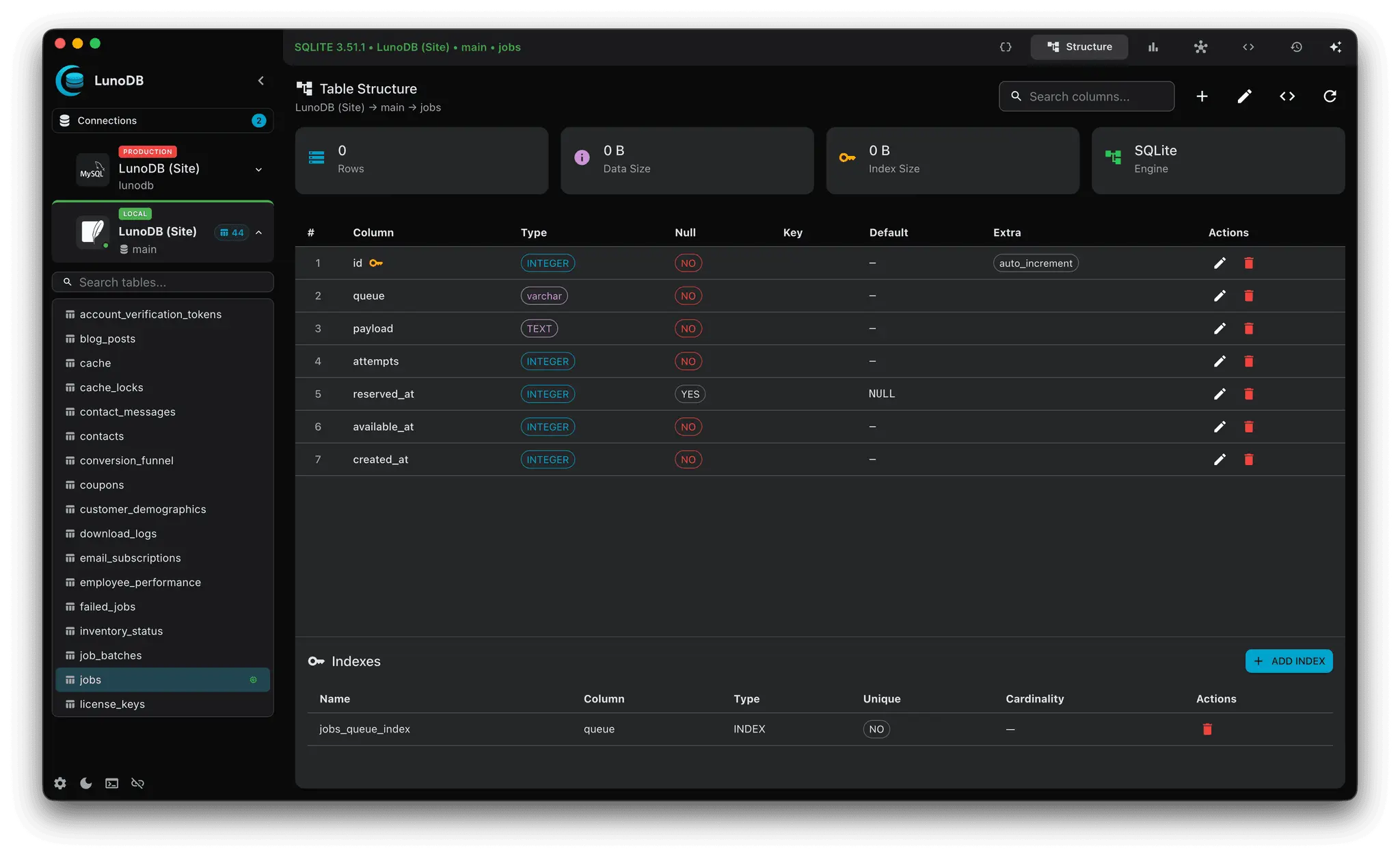 Screenshot 1 of LunoDB - Modern Database Software