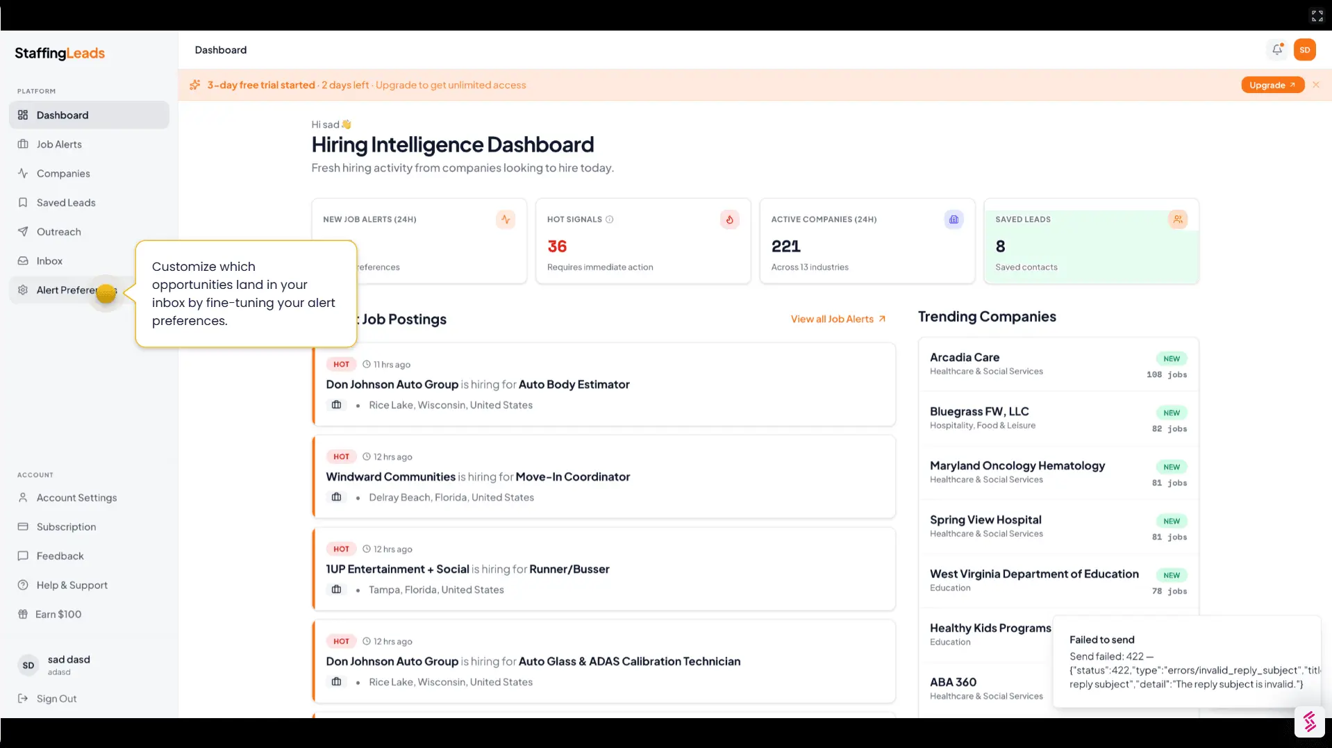 Screenshot 1 of StaffingLeads